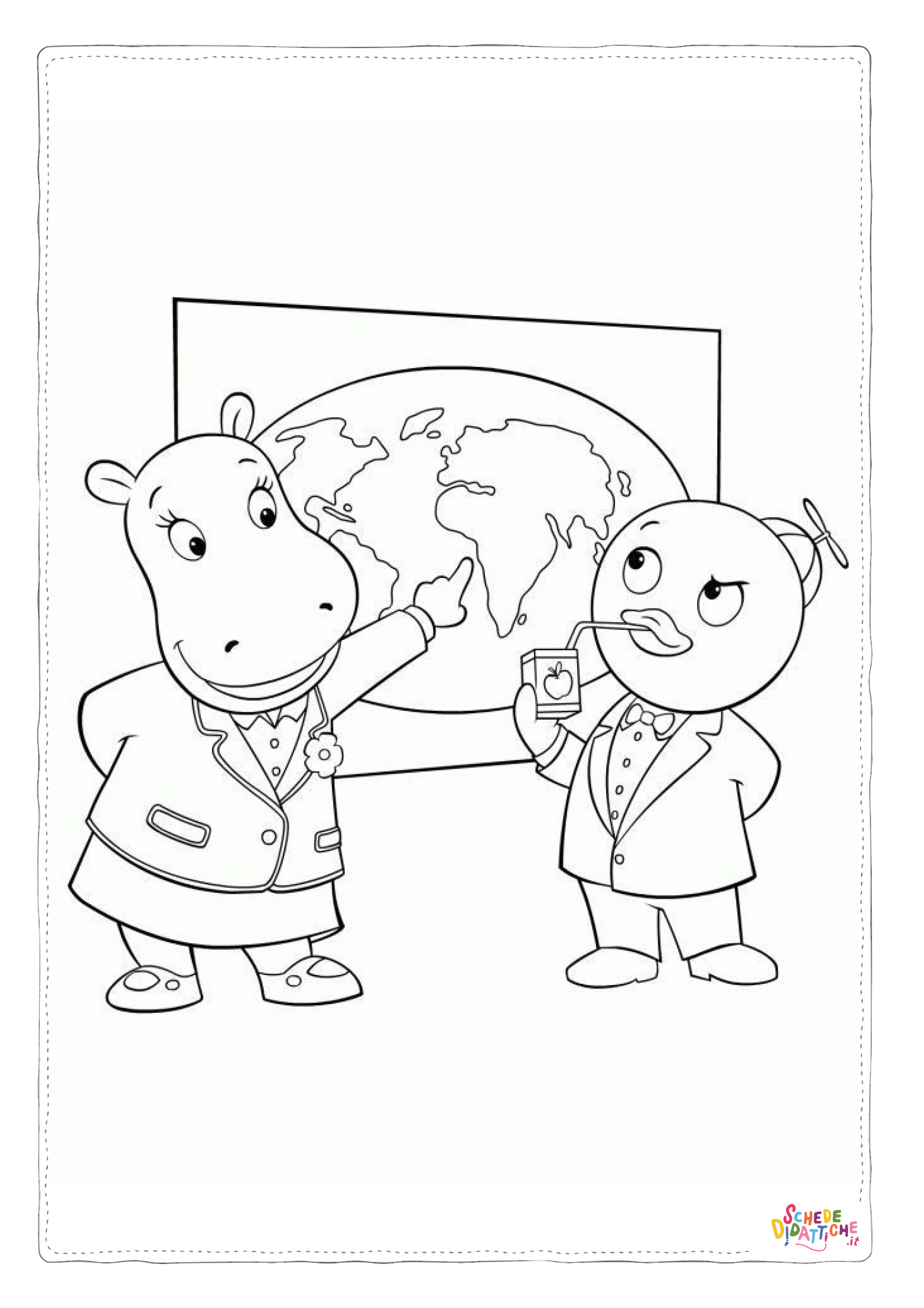 Disegno di ippopotamo da stampare e colorare