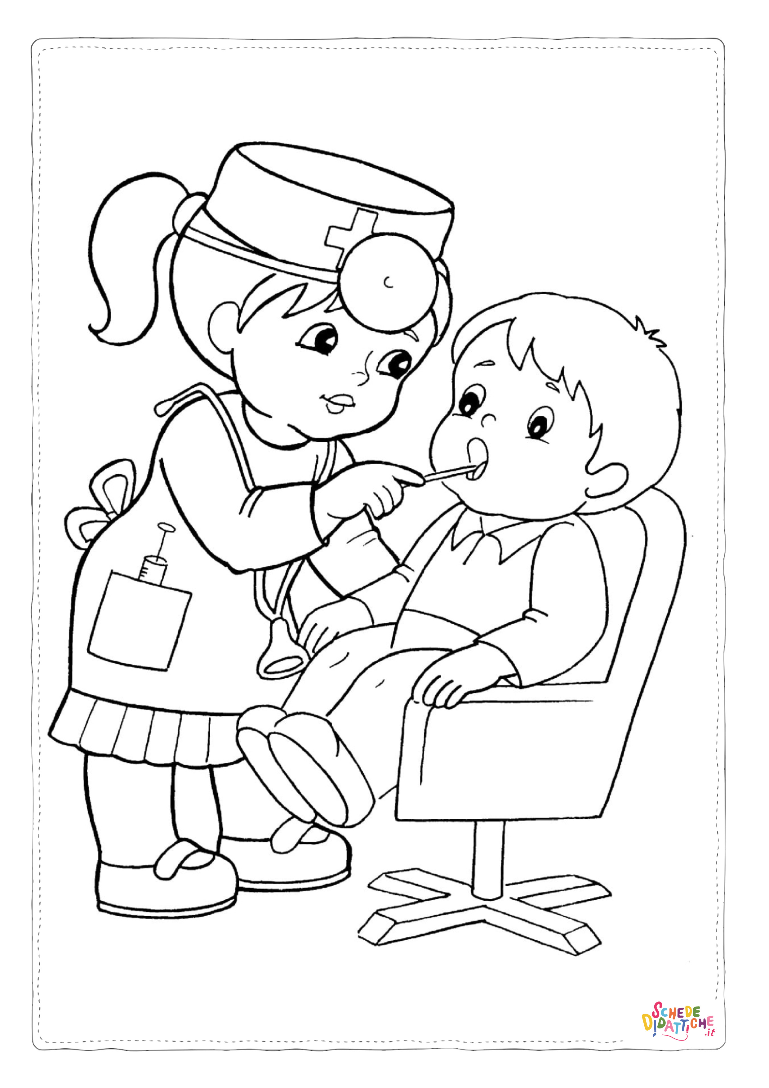 Disegno "Disegno di dottore da stampare e colorare 7" Disegno di dottore da stampare e colorare 7