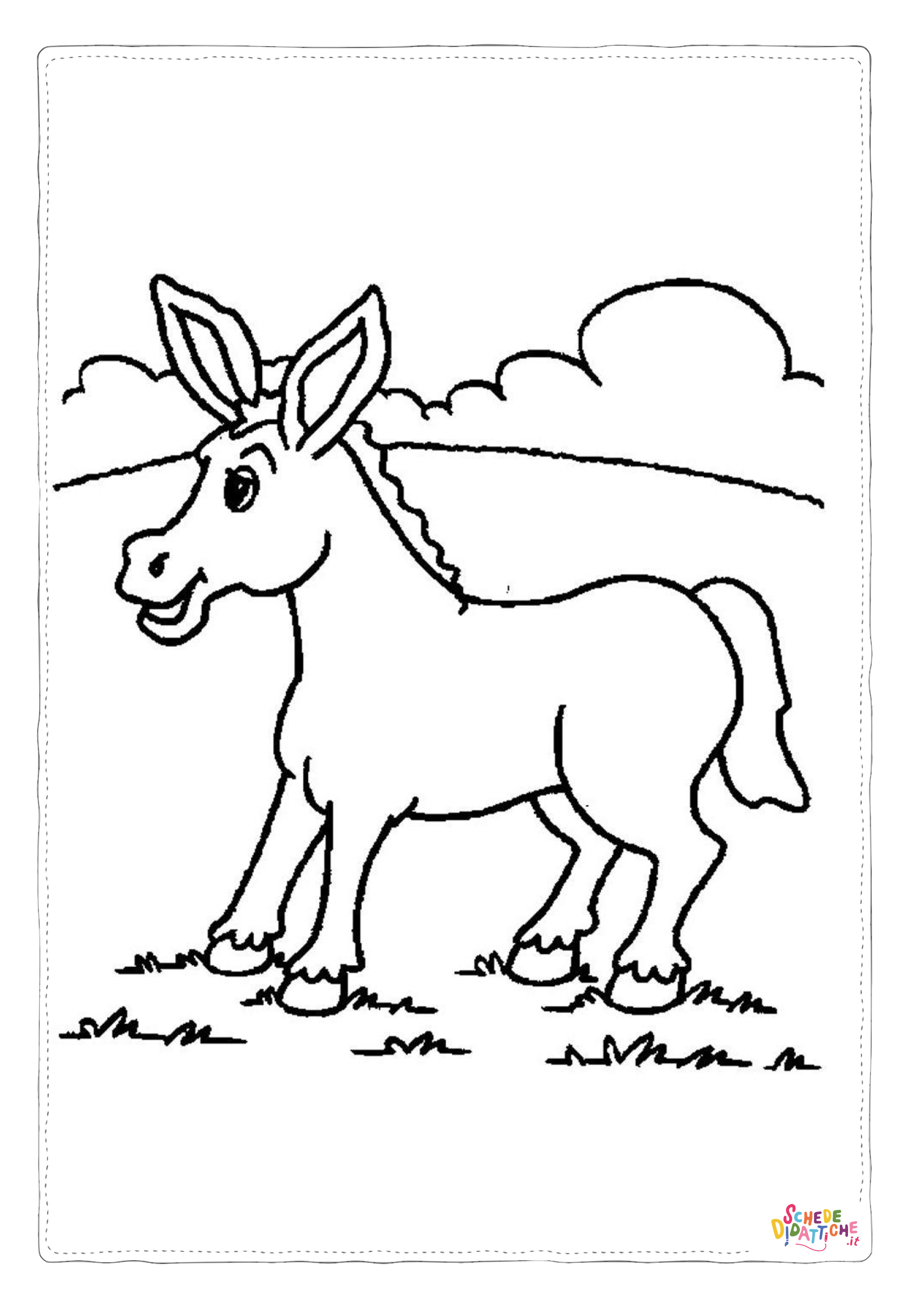 Disegno "Disegno di asino da stampare e colorare 24" Disegno di asino da stampare e colorare 24