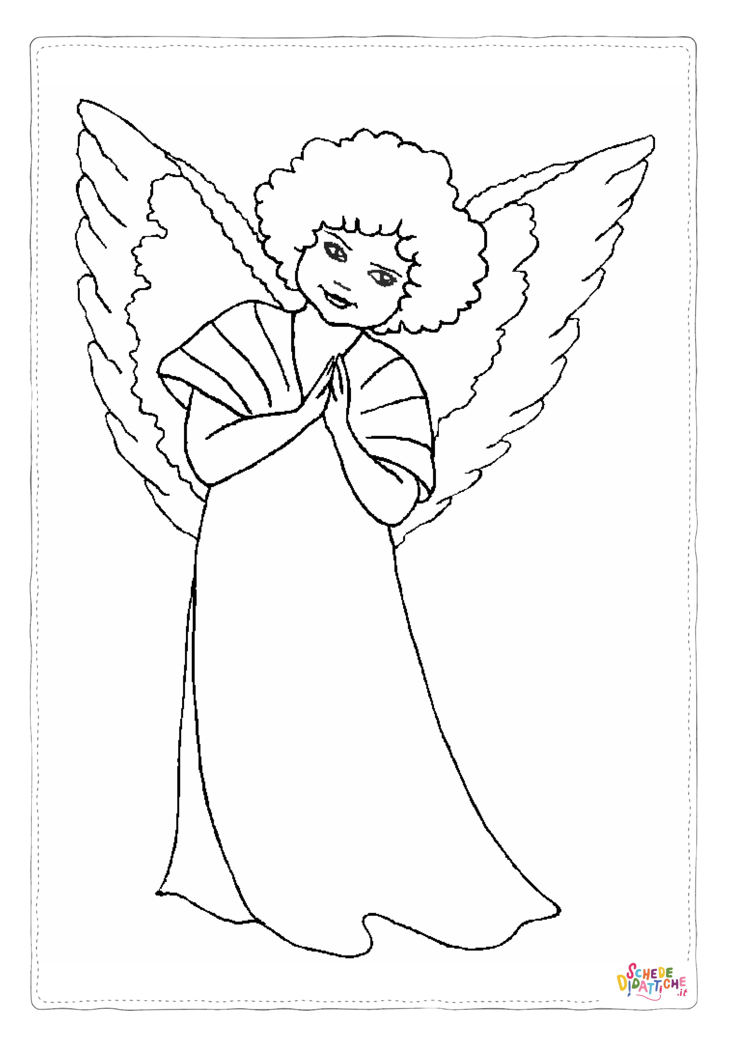 Disegno di angelo da stampare e colorare 4