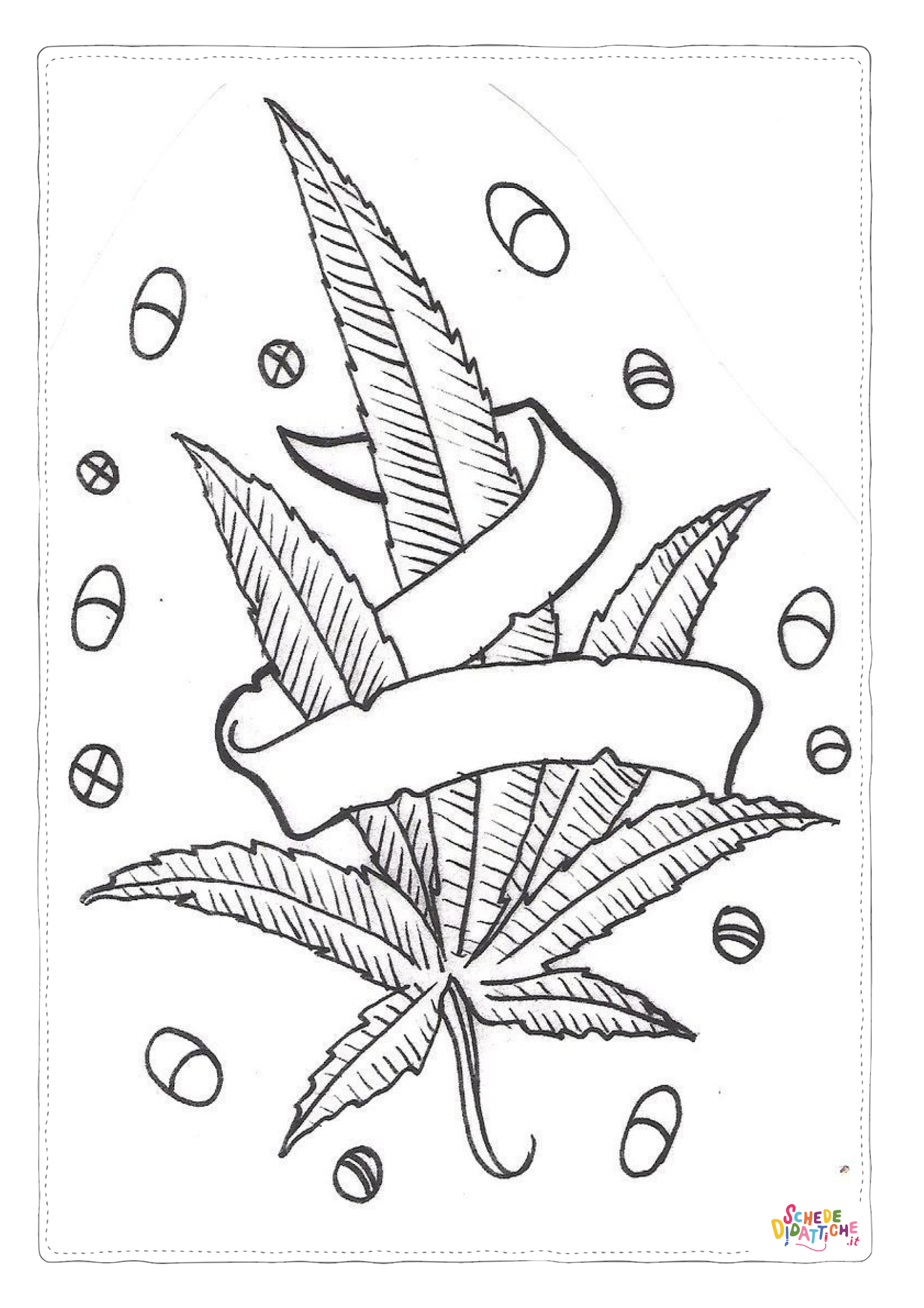 Disegno "Disegno di foglia da stampare e colorare 27" Disegno di foglia da stampare e colorare 27