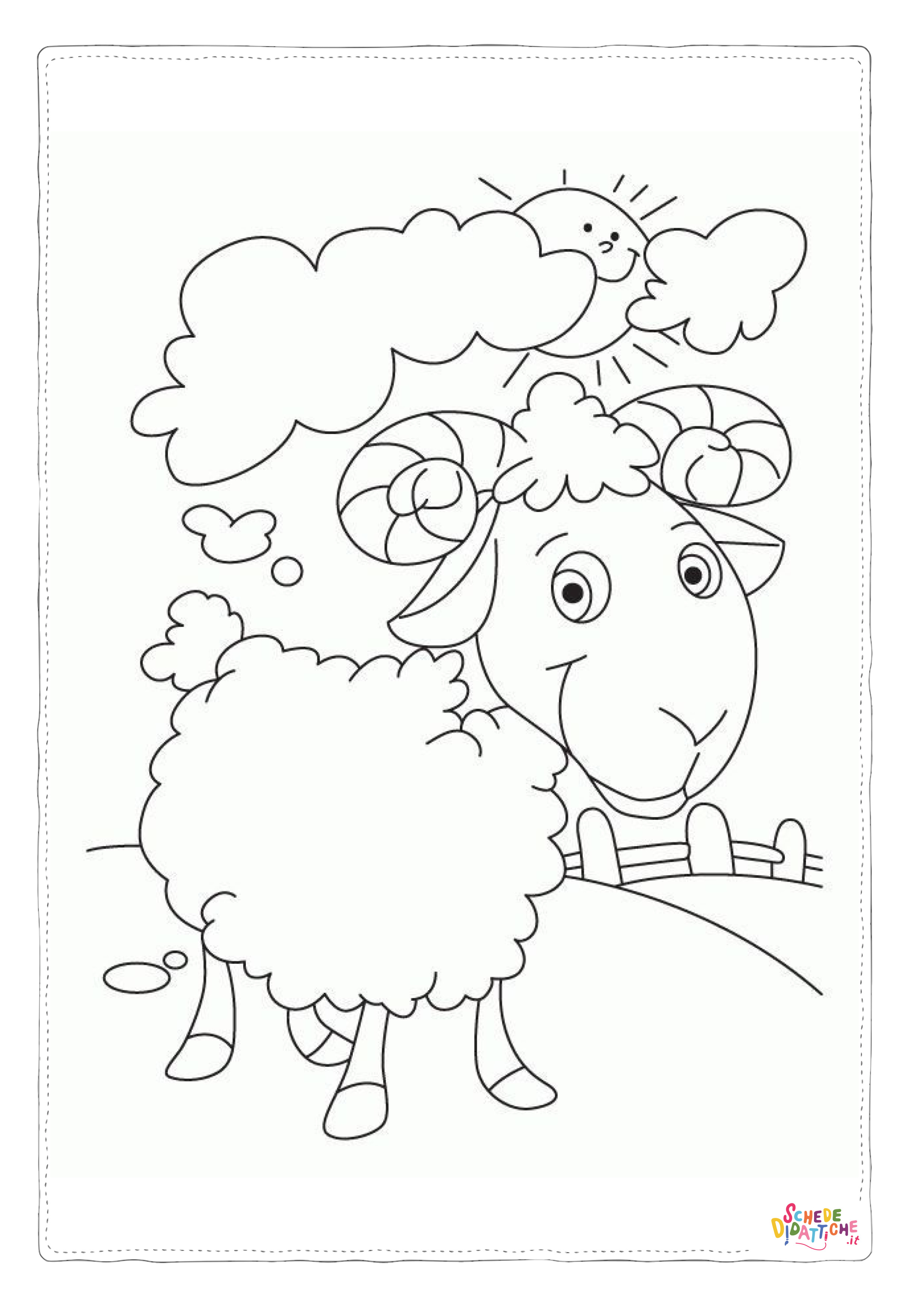 Disegno "Disegno di pecora da stampare e colorare 86" Disegno di pecora da stampare e colorare 86