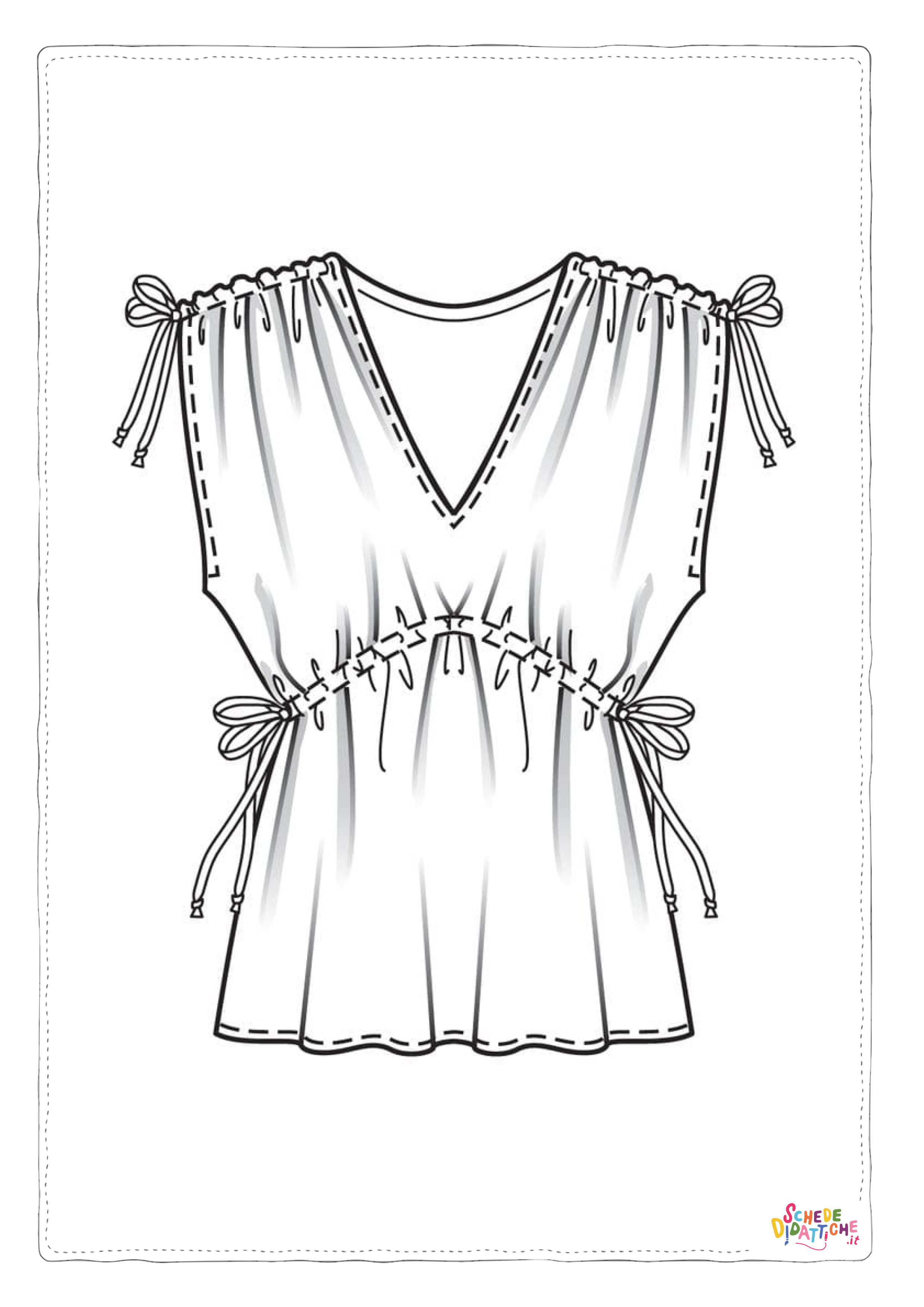 Disegno "Disegno di vestito da donna da stampare e colorare 9" Disegno di vestito da donna da stampare e colorare 9