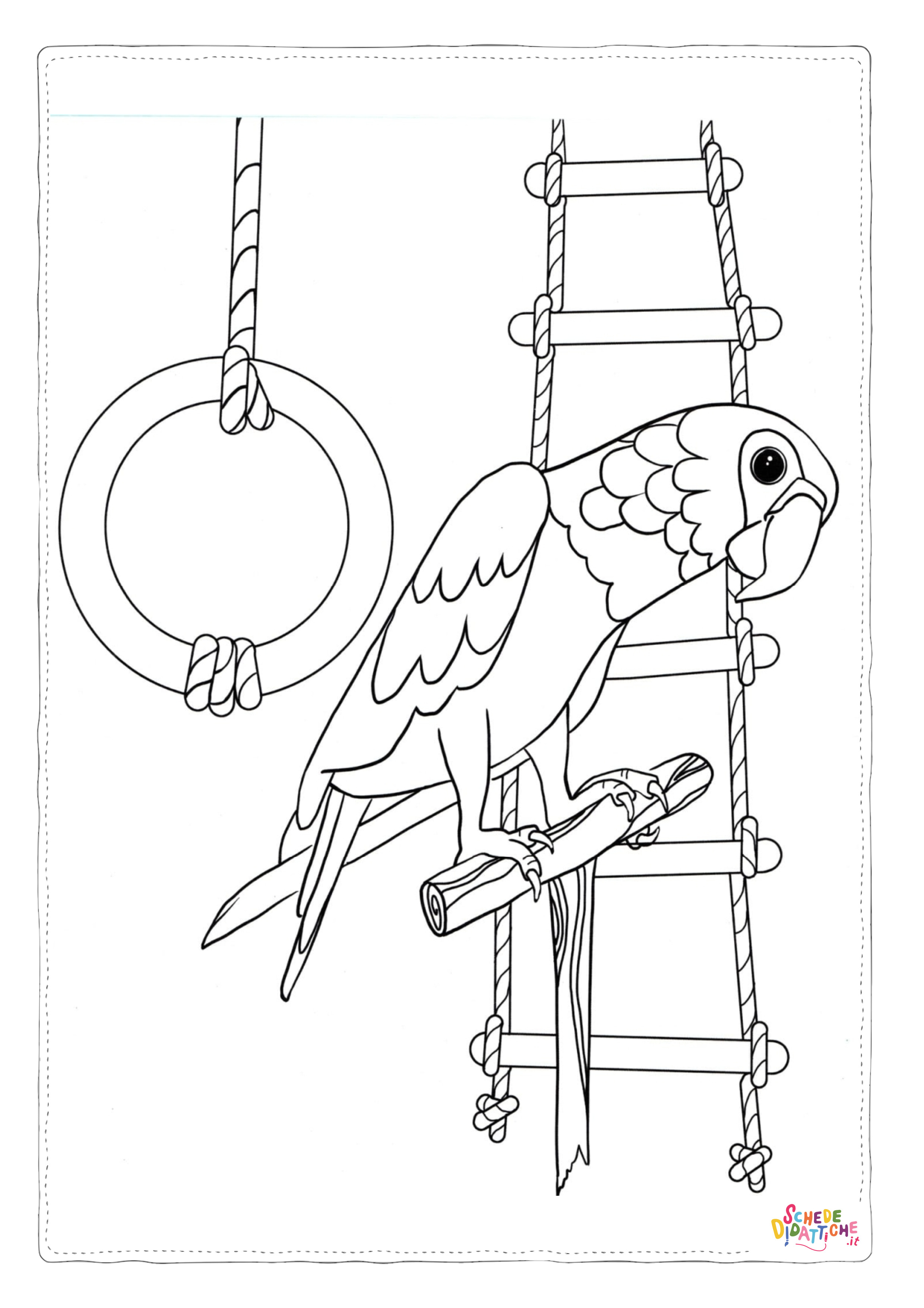 Disegno "Disegno di pappagallo da stampare e colorare 95" Disegno di pappagallo da stampare e colorare 95