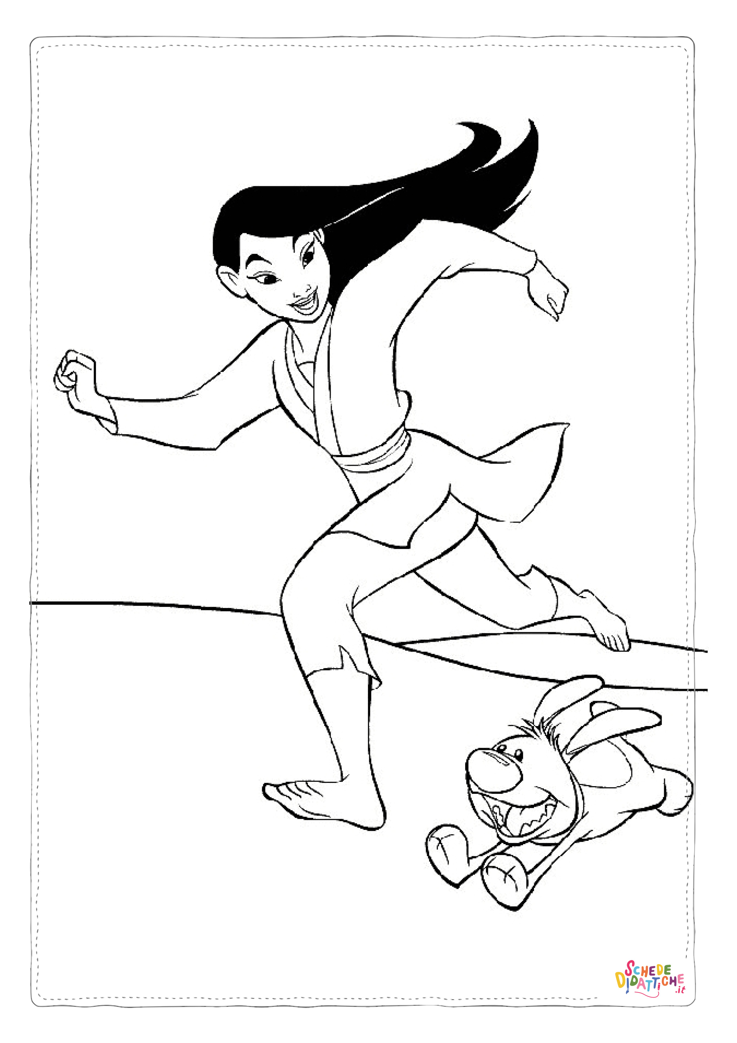 Disegno di Mulan da stampare e colorare 6