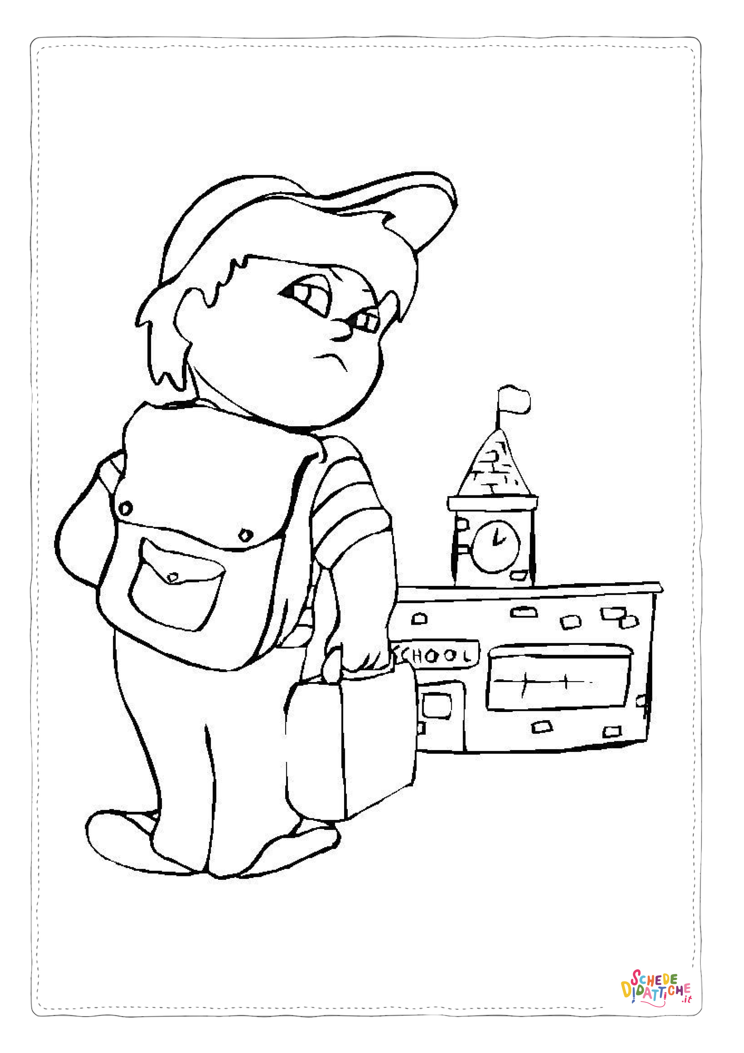 Disegno "Disegno di scuola da stampare e colorare 6" Disegno di scuola da stampare e colorare 6