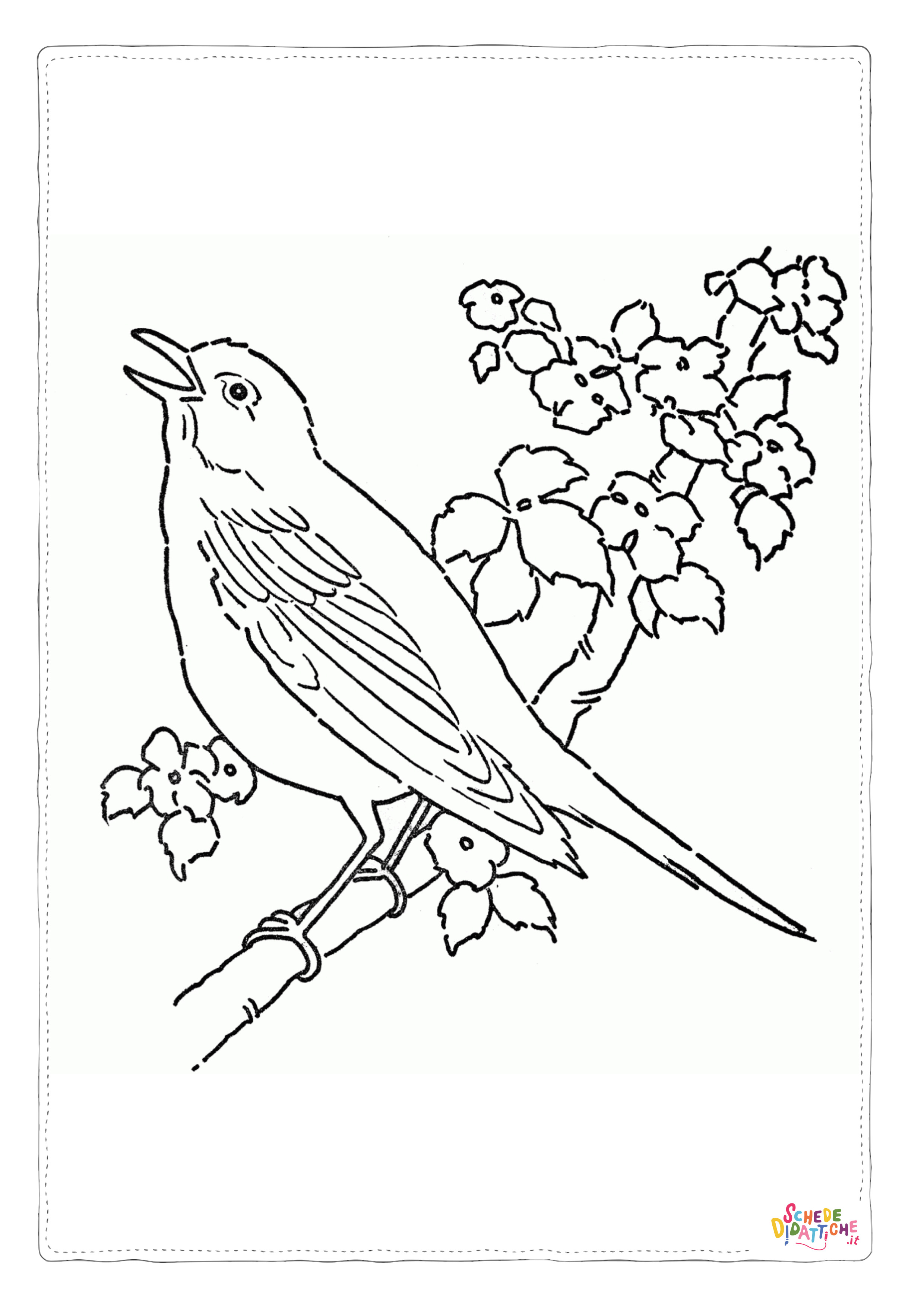 Disegno "Disegno di passero da stampare e colorare 13" Disegno di passero da stampare e colorare 13