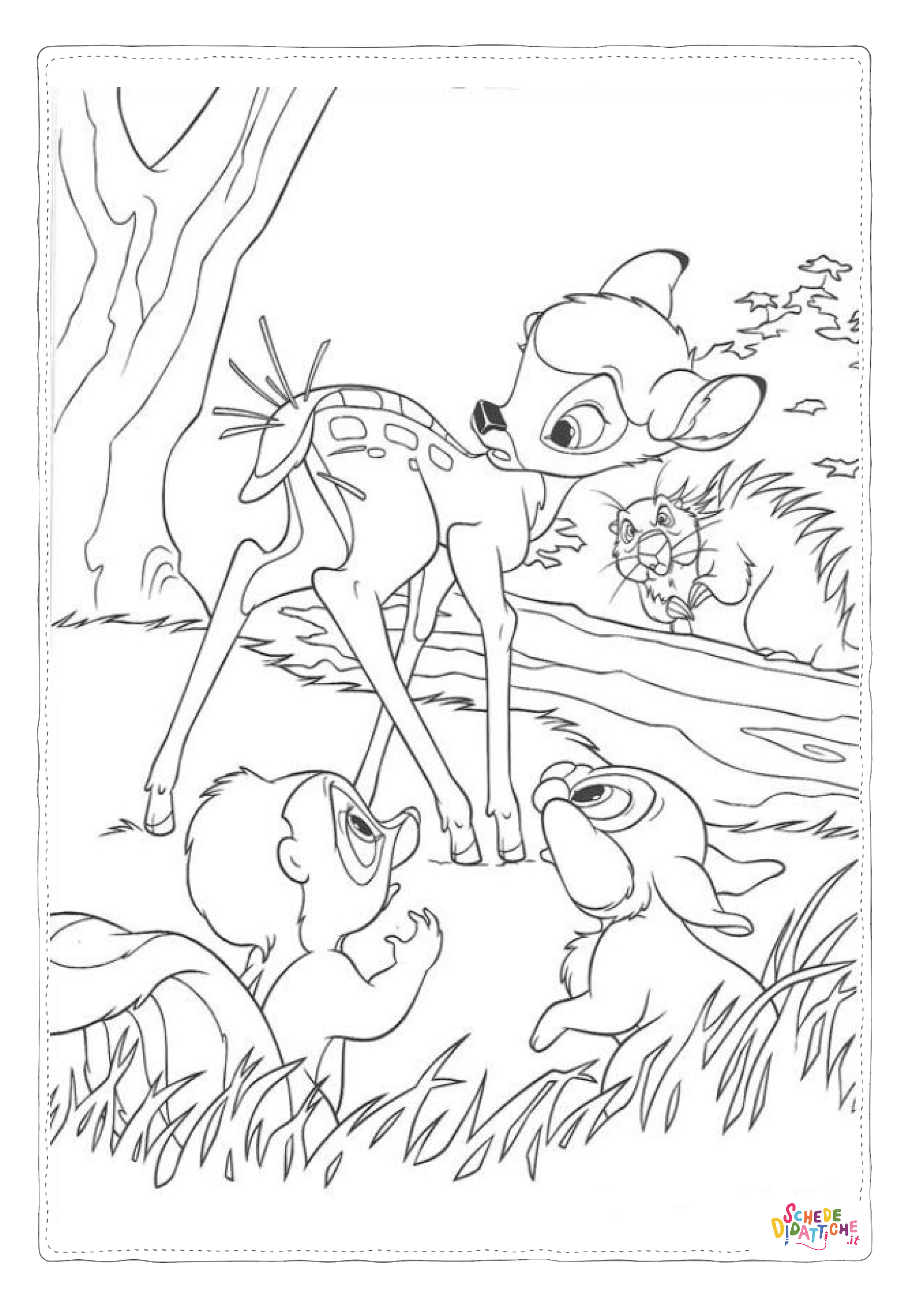 Disegno "Disegno di Bambi da stampare e colorare 43" Disegno di Bambi da stampare e colorare 43