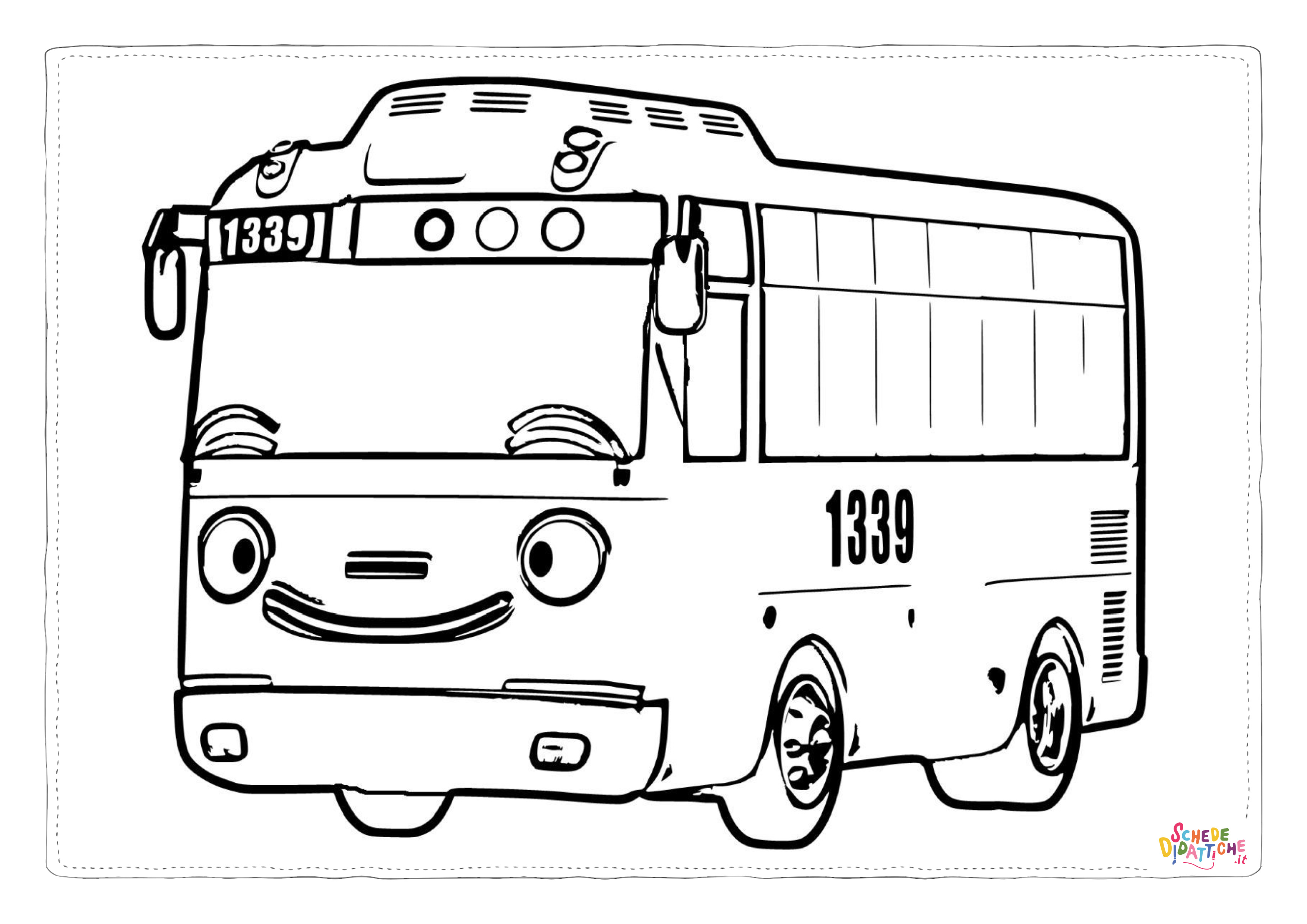 Disegno "Disegno di autobus da stampare e colorare 7" Disegno di autobus da stampare e colorare 7