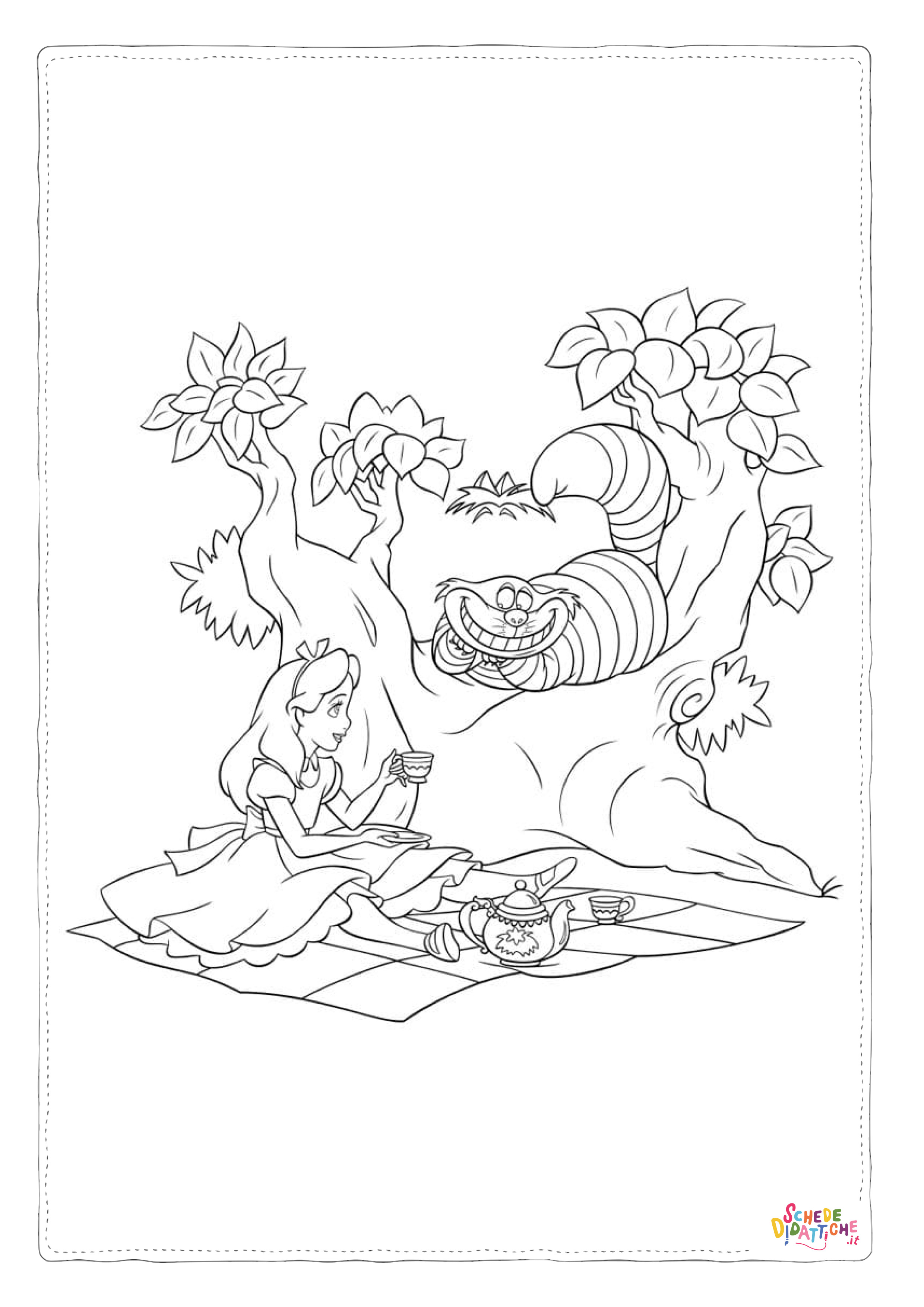 Disegno "Disegno di Alice nel paese delle meraviglie da stampare e colorare 73" Disegno di Alice nel paese delle meraviglie da stampare e colorare 73
