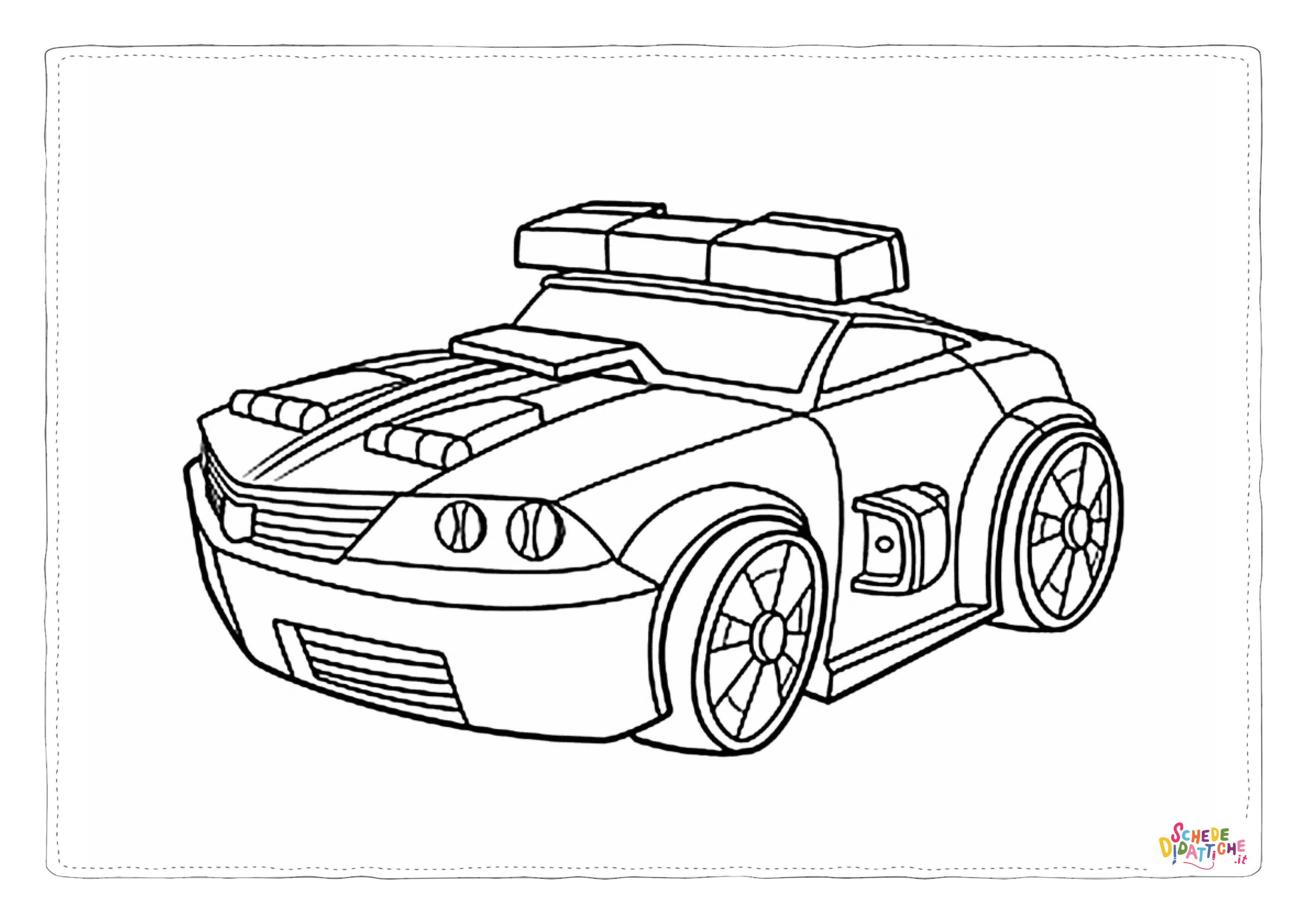 Disegno "Disegno di auto della polizia da stampare e colorare 18" Disegno di auto della polizia da stampare e colorare 18