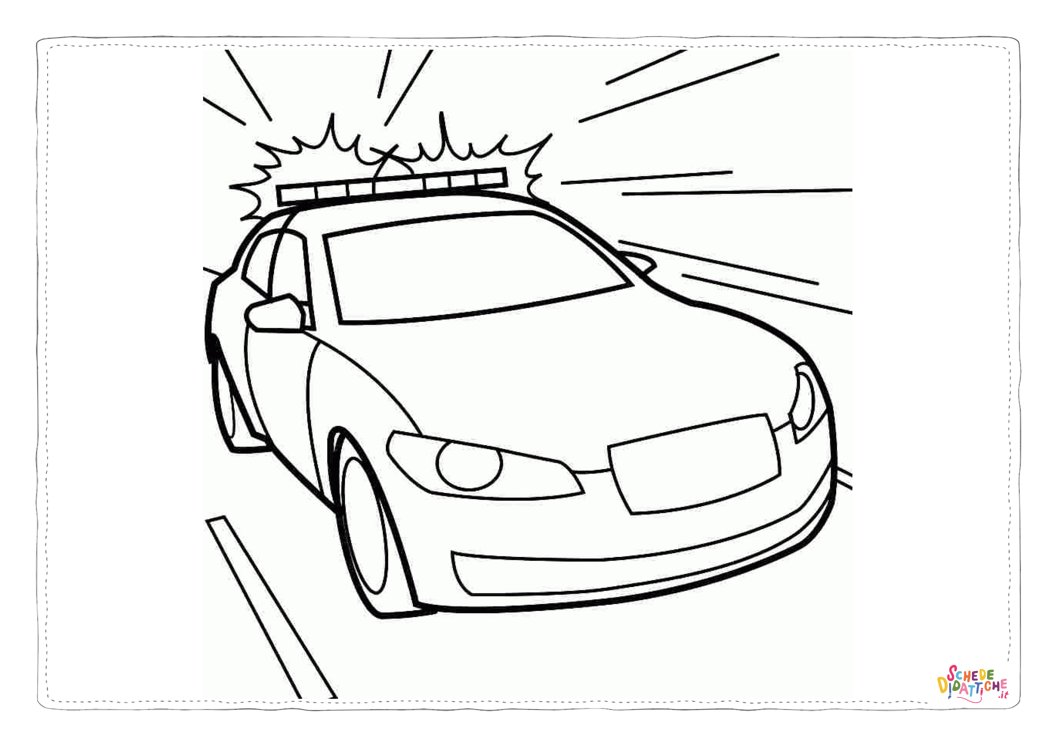 Disegno "Disegno di auto della polizia da stampare e colorare 3" Disegno di auto della polizia da stampare e colorare 3