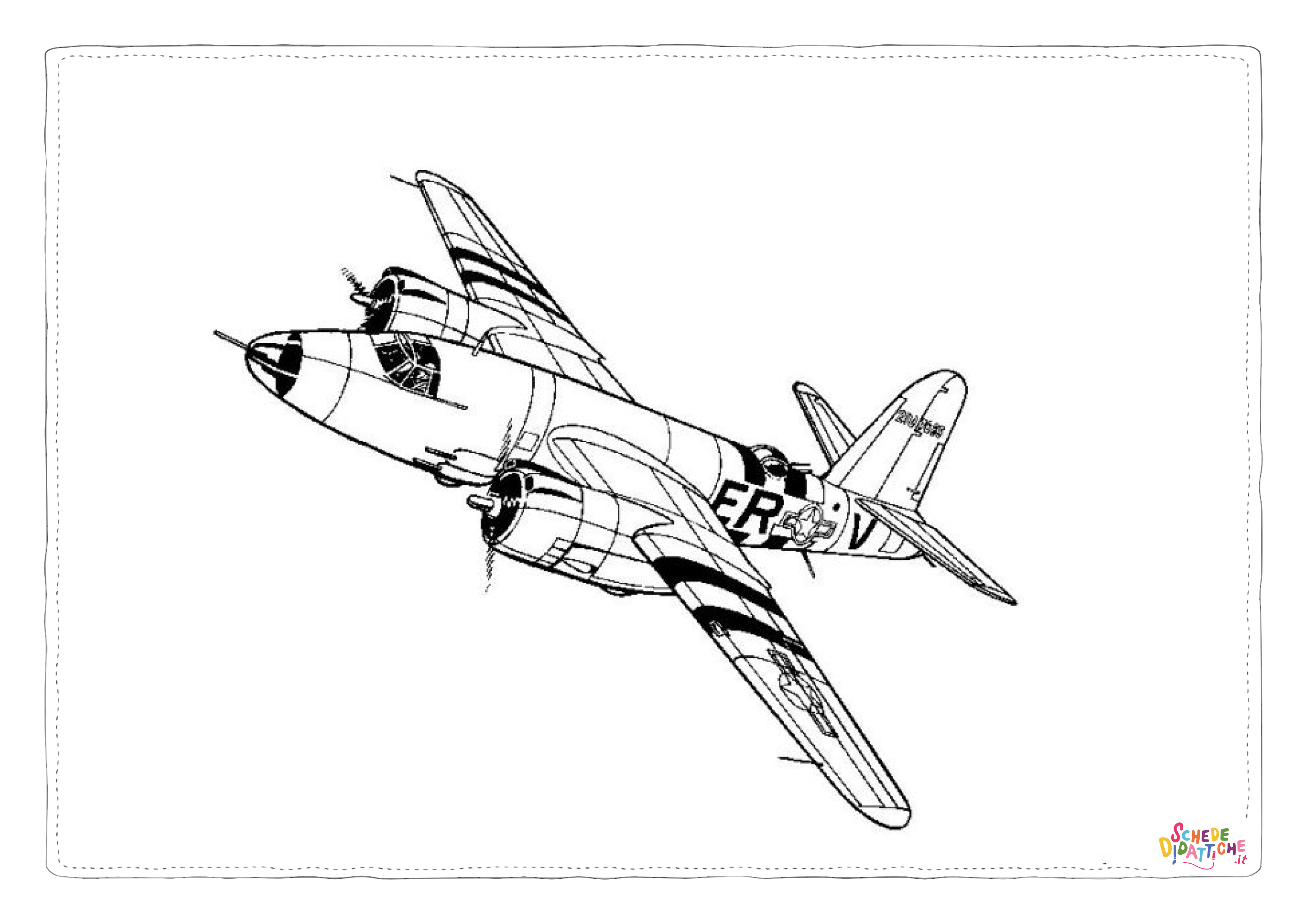 Disegno "Disegno di aereo militare da stampare e colorare 53" Disegno di aereo militare da stampare e colorare 53
