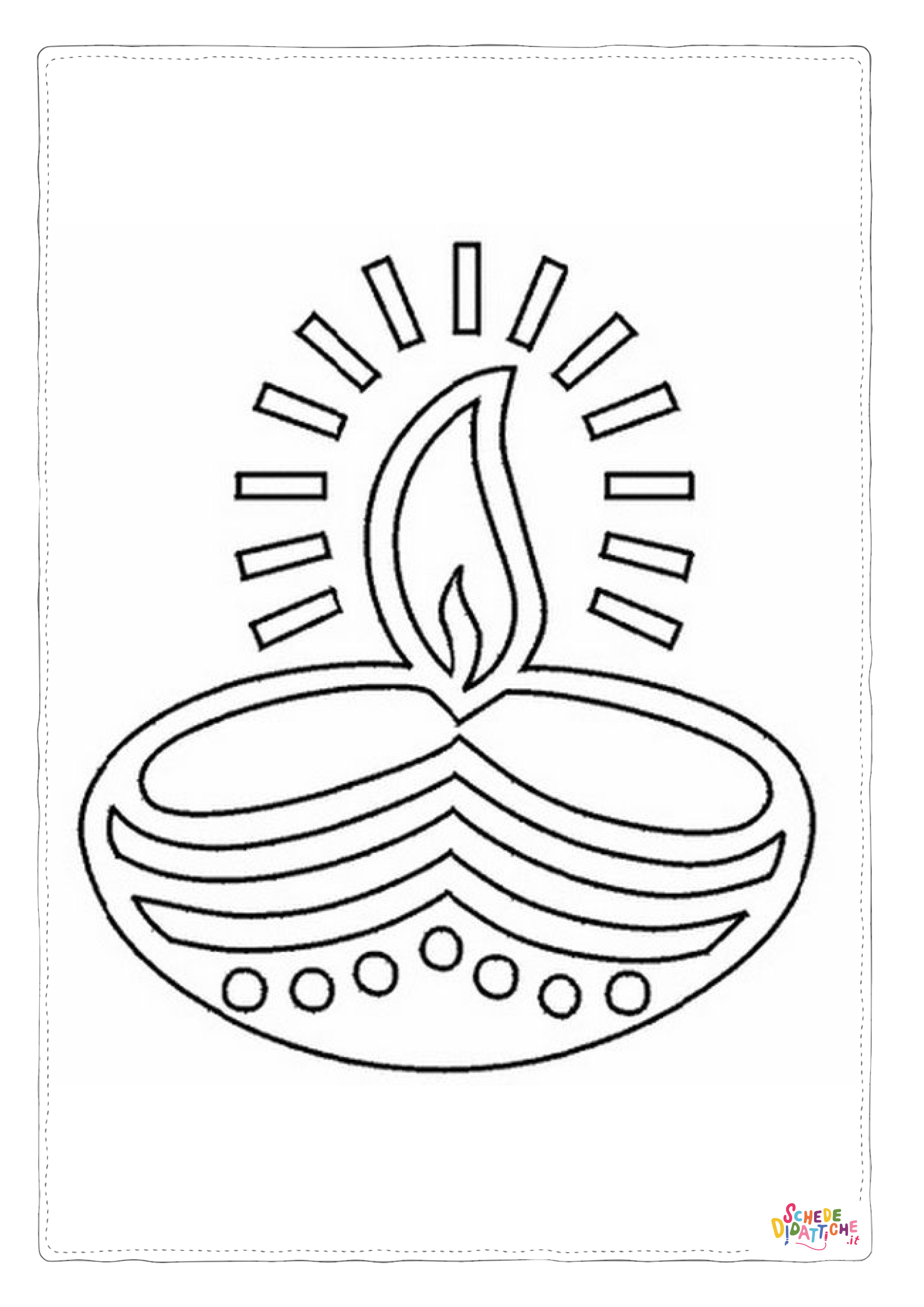 Disegno di candela natalizia da stampare e colorare 2