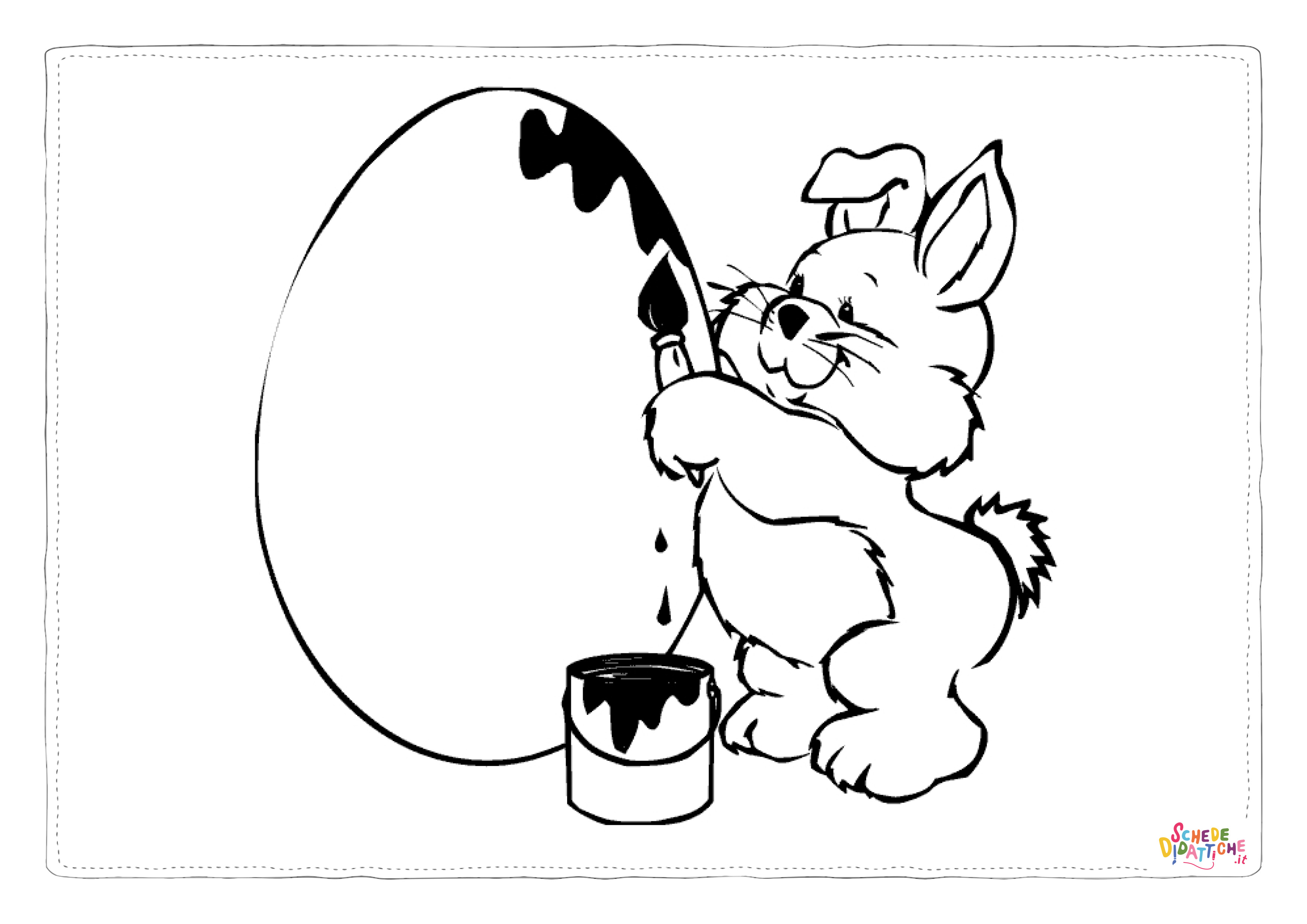 Disegno "Disegno di coniglietto di Pasqua da stampare e colorare 15" Disegno di coniglietto di Pasqua da stampare e colorare 15