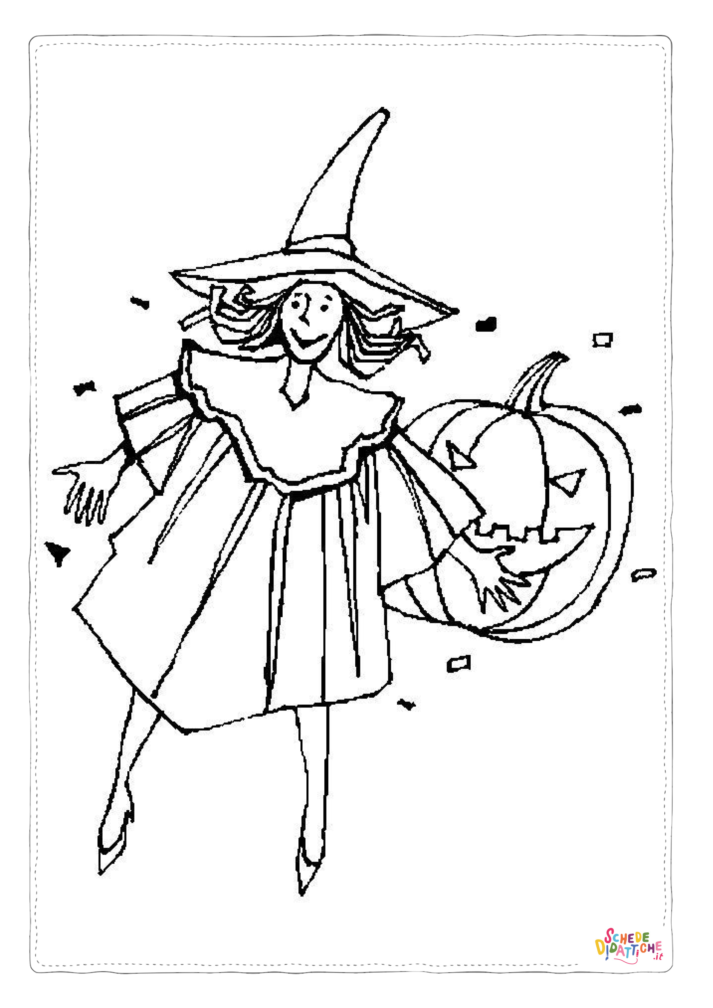 Disegno "Disegno di bambino ad Halloween da stampare e colorare 42" Disegno di bambino ad Halloween da stampare e colorare 42