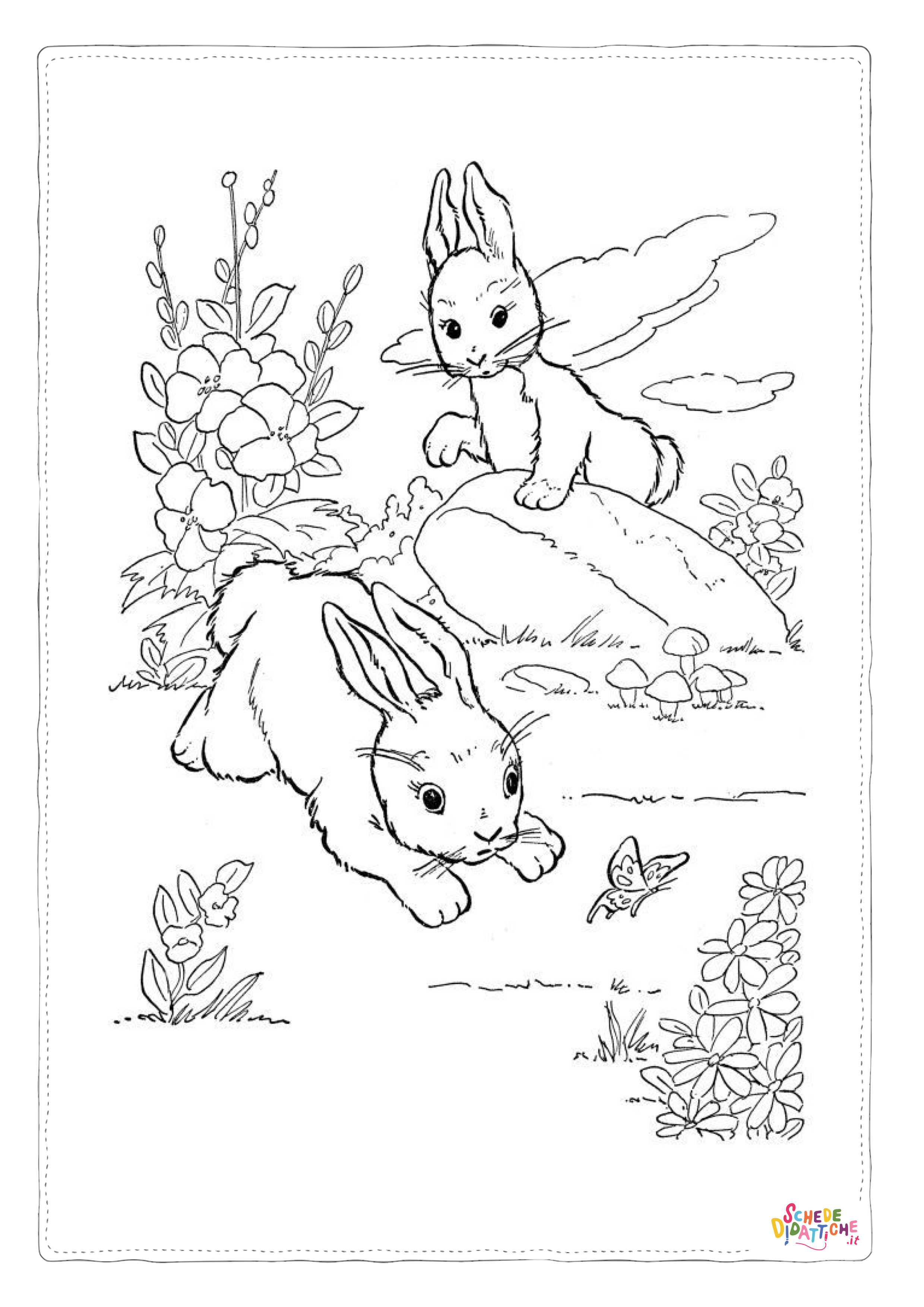 Disegno "Disegno di coniglio da stampare e colorare 40" Disegno di coniglio da stampare e colorare 40