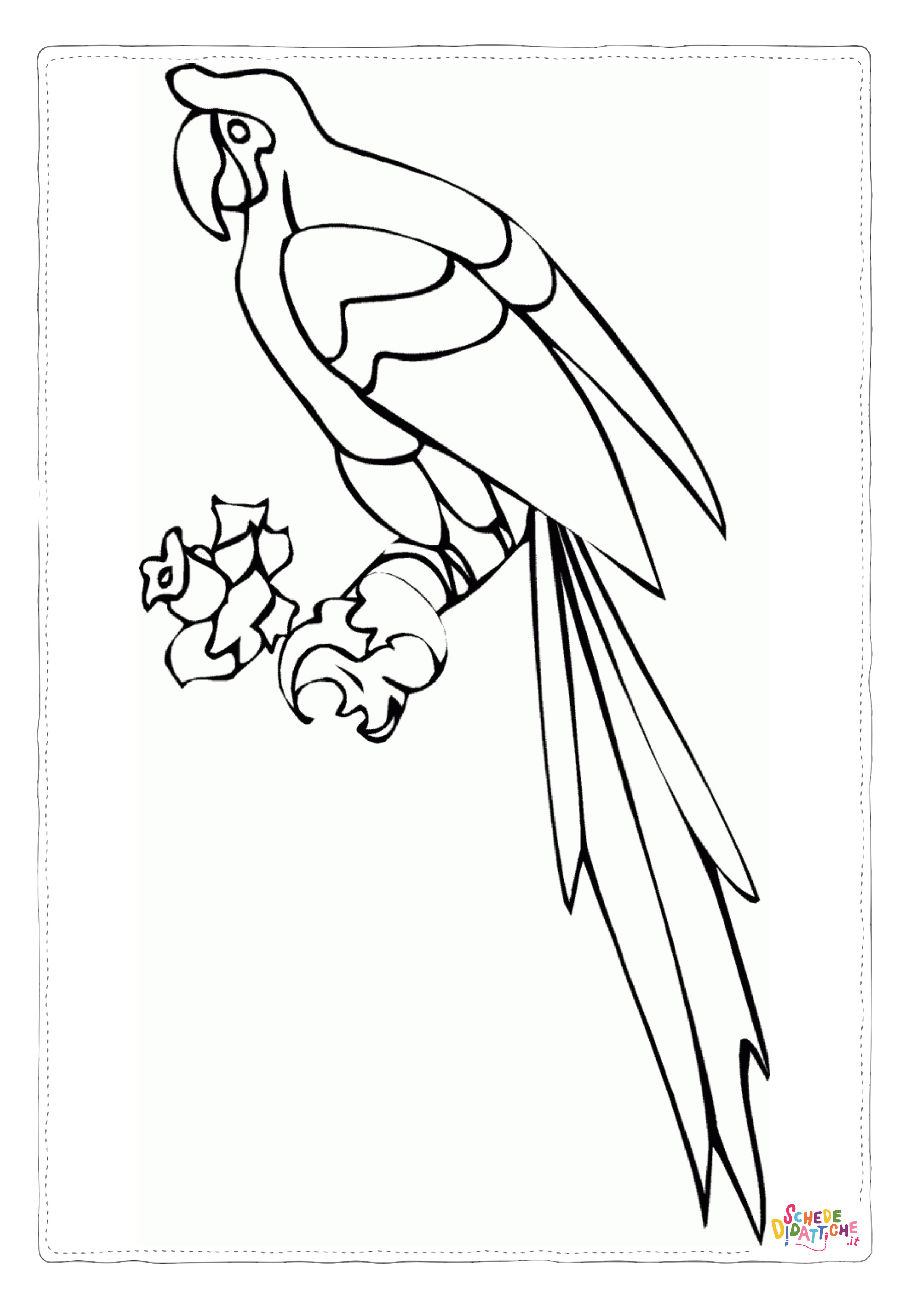 Disegno di pappagallo da stampare e colorare 6