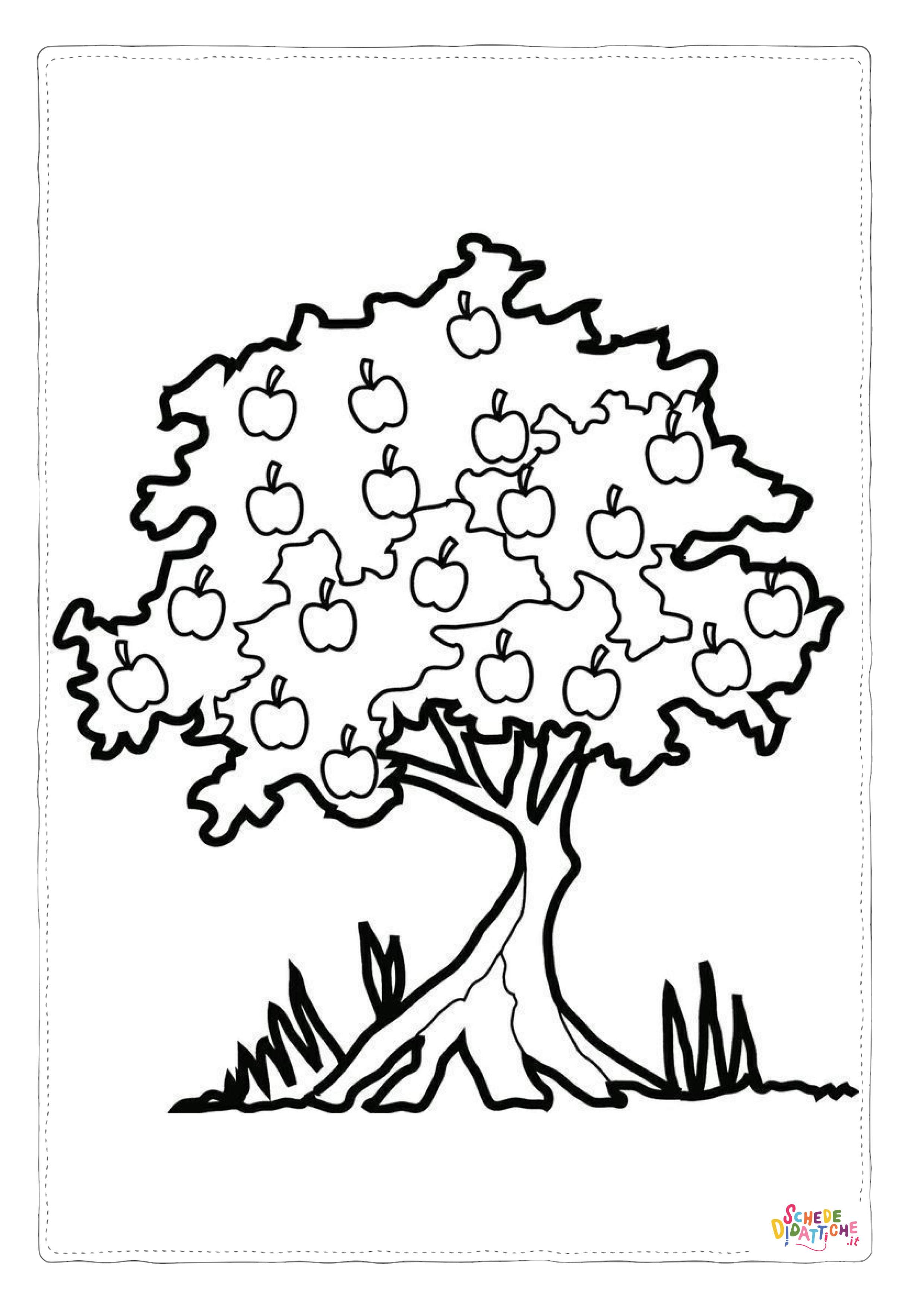 Disegno "Disegno di mela da stampare e colorare 69" Disegno di mela da stampare e colorare 69