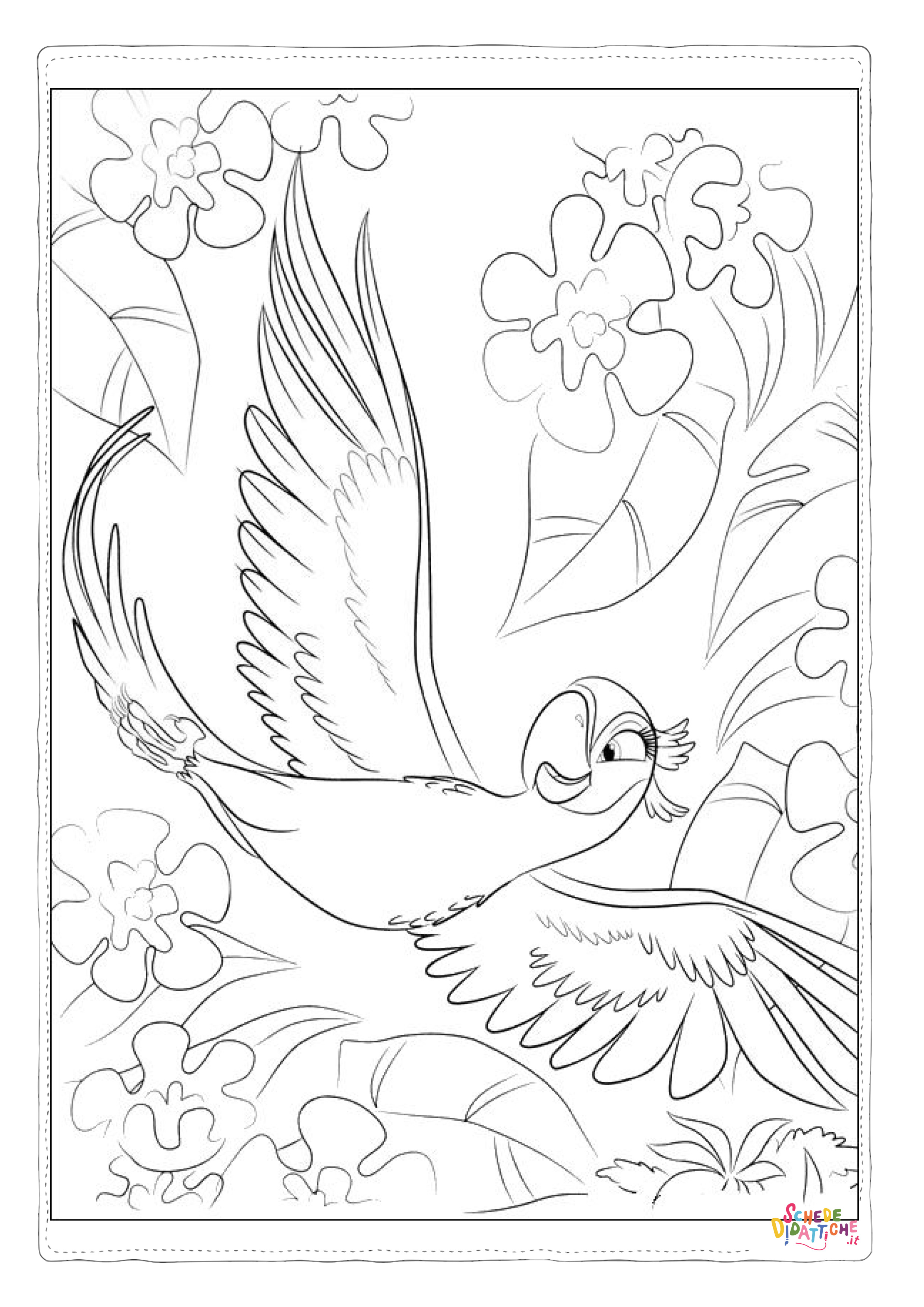 Disegno "Disegno di pappagallo da stampare e colorare 28" Disegno di pappagallo da stampare e colorare 28