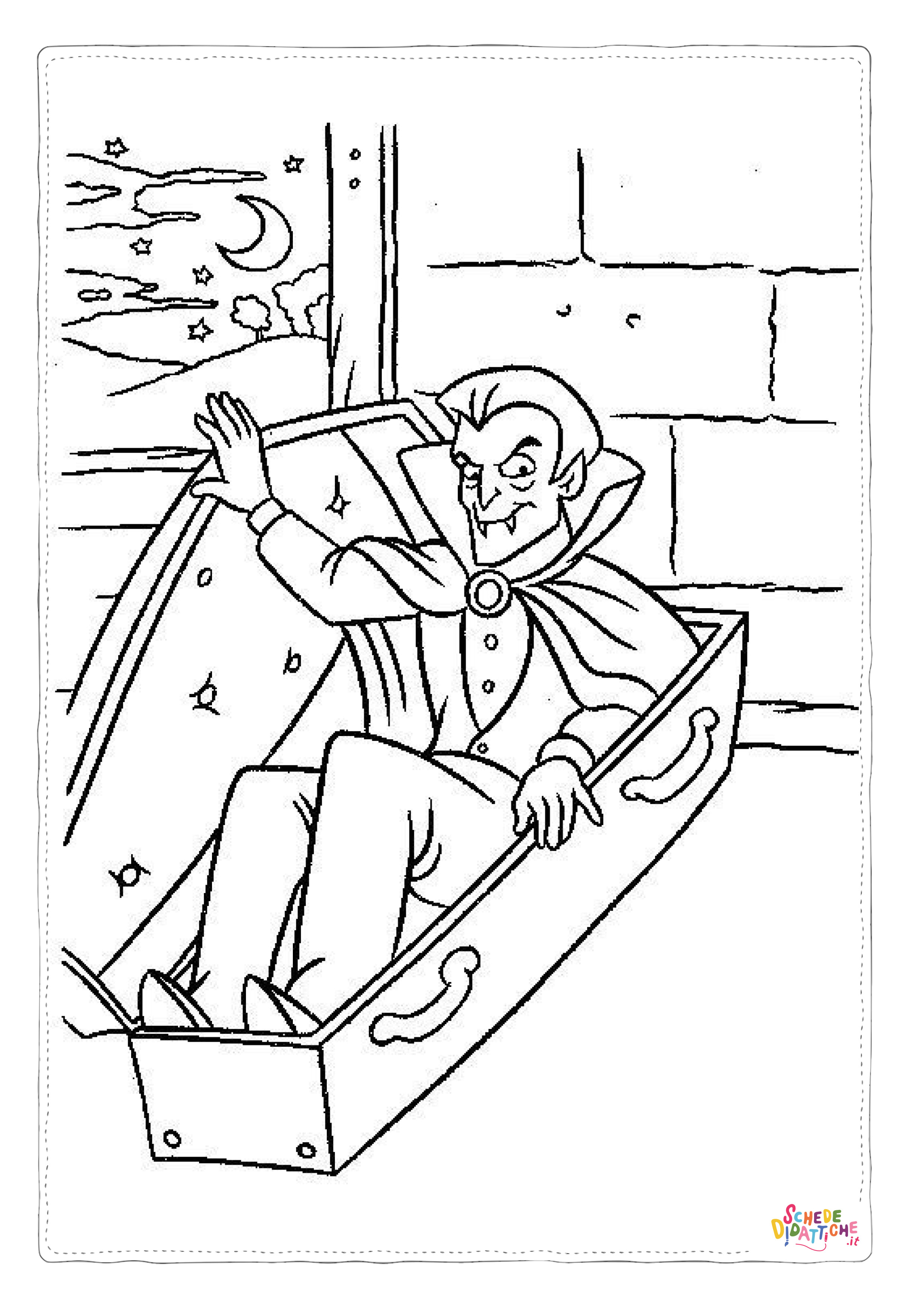 Disegno di Dracula da stampare e colorare 32