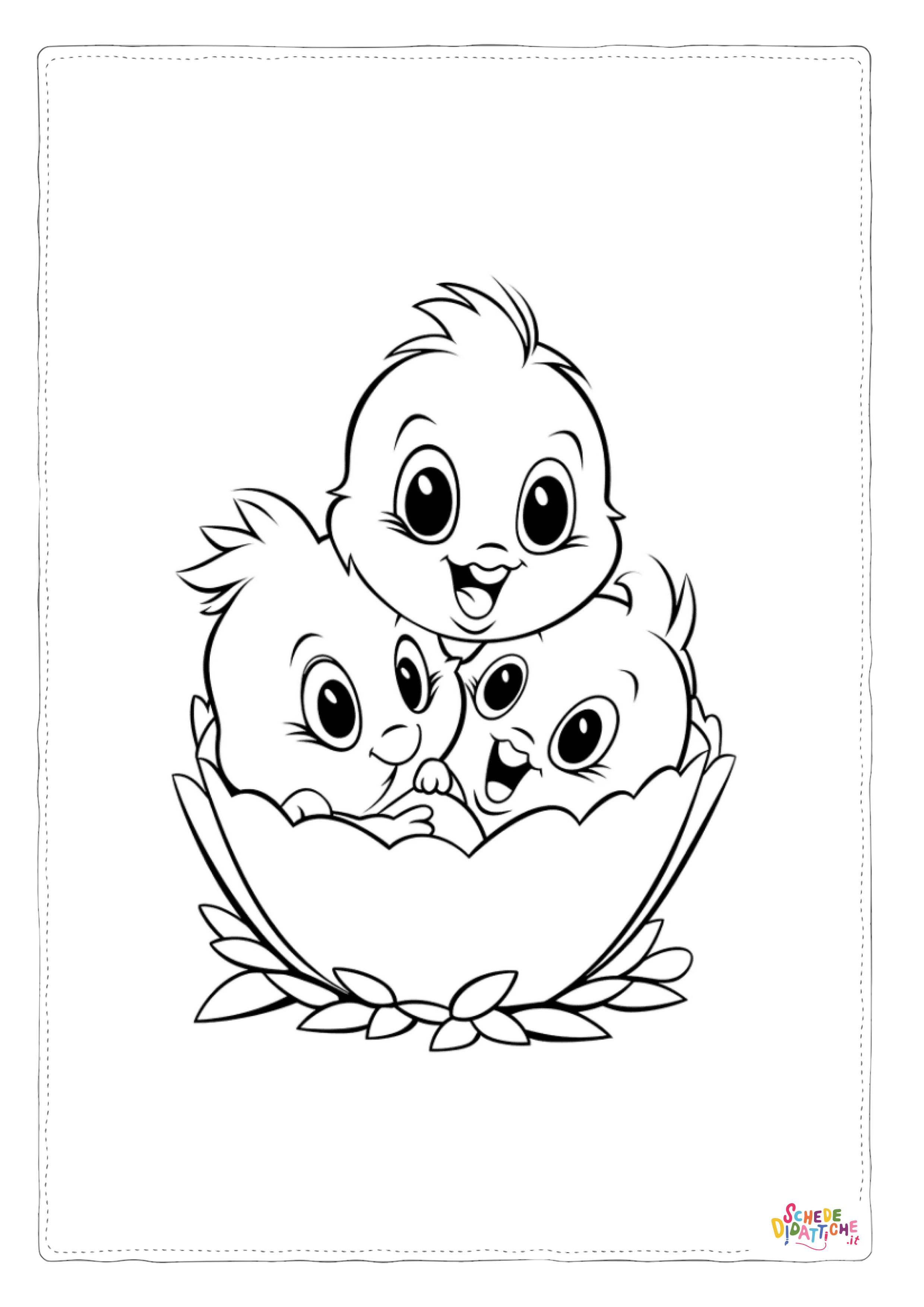 Disegno "01-Easter-chicks-in-egg-page-to-color" 01-Easter-chicks-in-egg-page-to-color