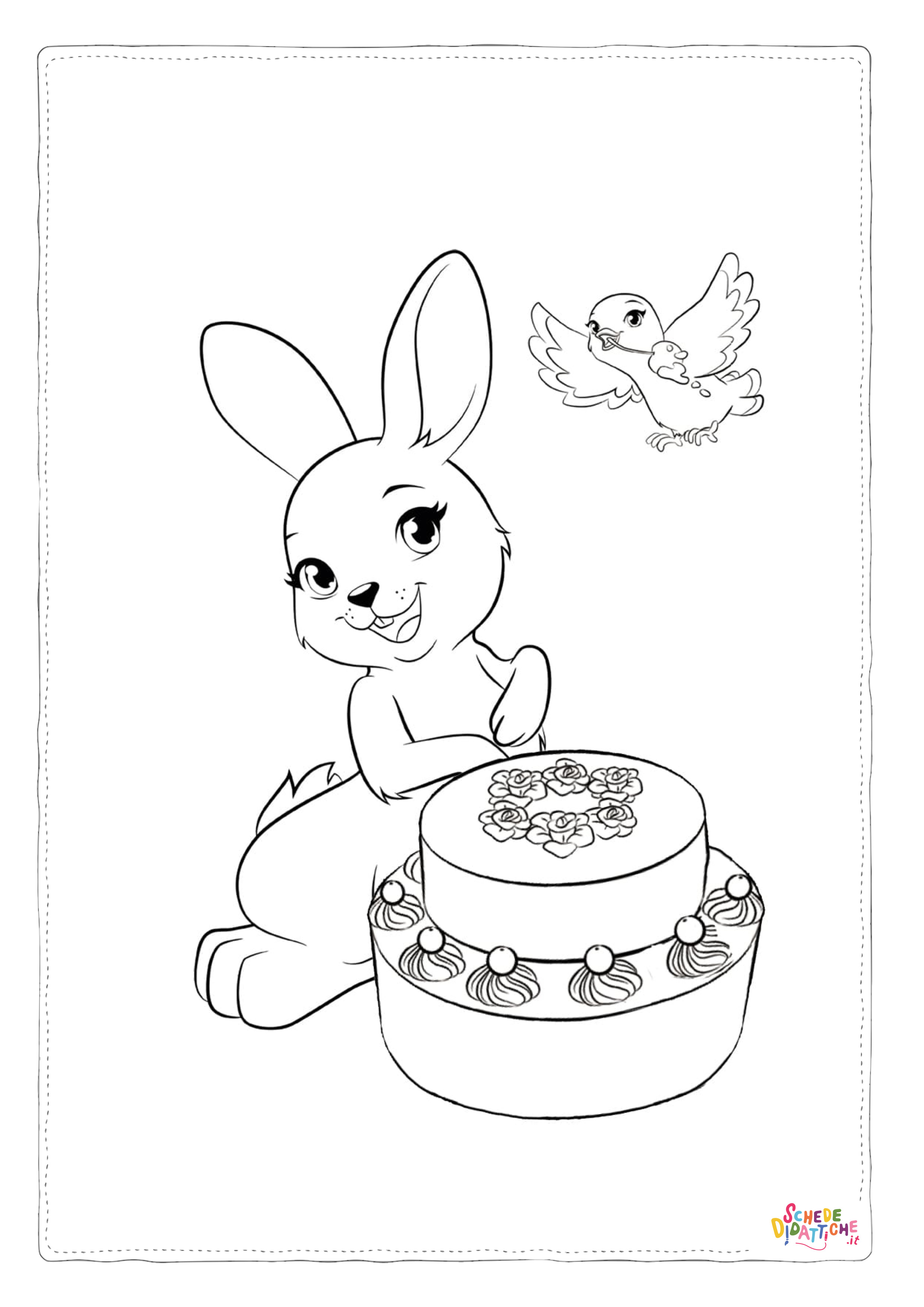 Disegno "Disegno di torta da stampare e colorare 41" Disegno di torta da stampare e colorare 41