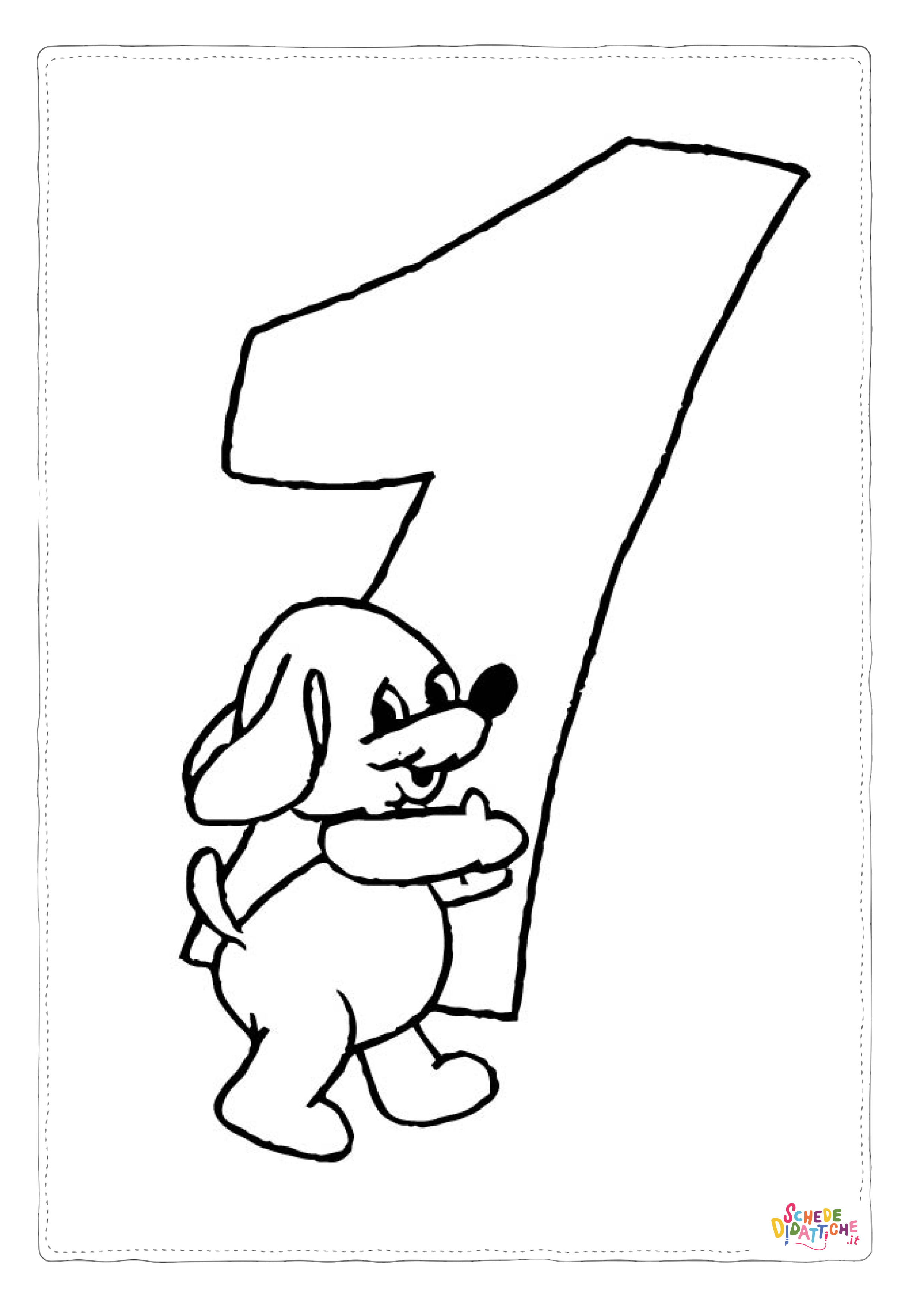 Disegno "Disegno di numero da stampare e colorare 6" Disegno di numero da stampare e colorare 6