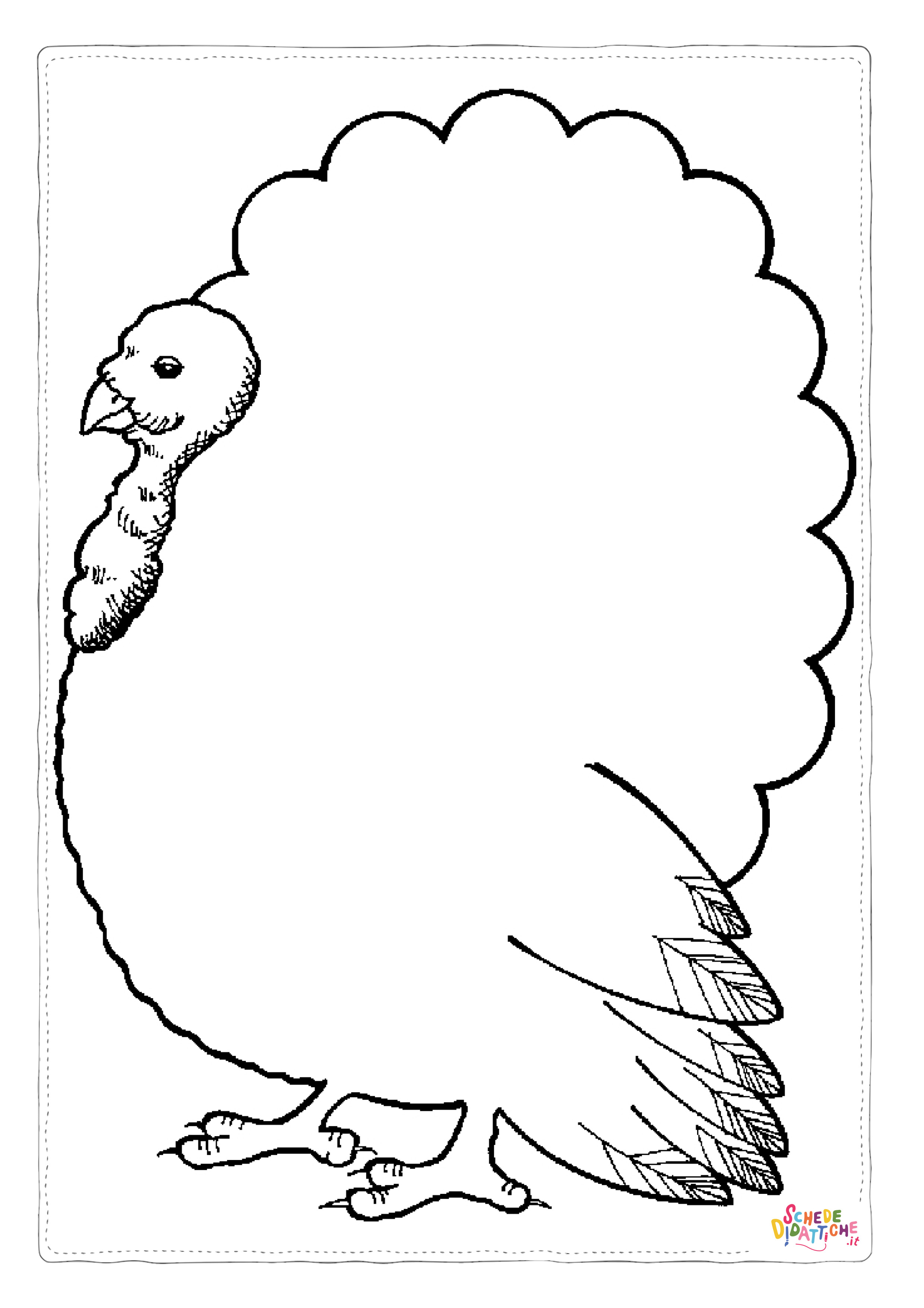 Disegno "Disegno di tacchino da stampare e colorare 24" Disegno di tacchino da stampare e colorare 24