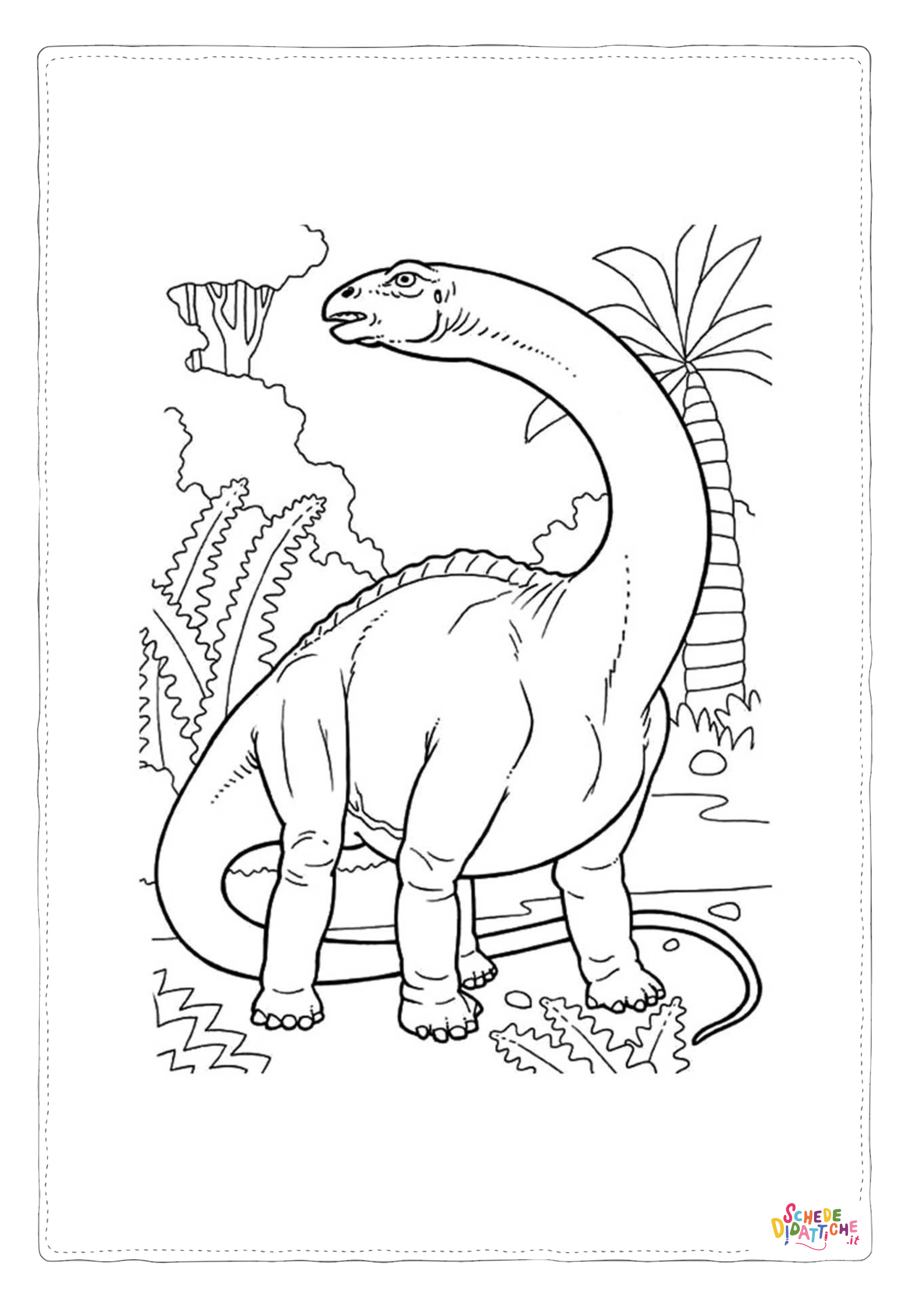 Disegno "Disegno di Brontosauro da stampare e colorare 33" Disegno di Brontosauro da stampare e colorare 33