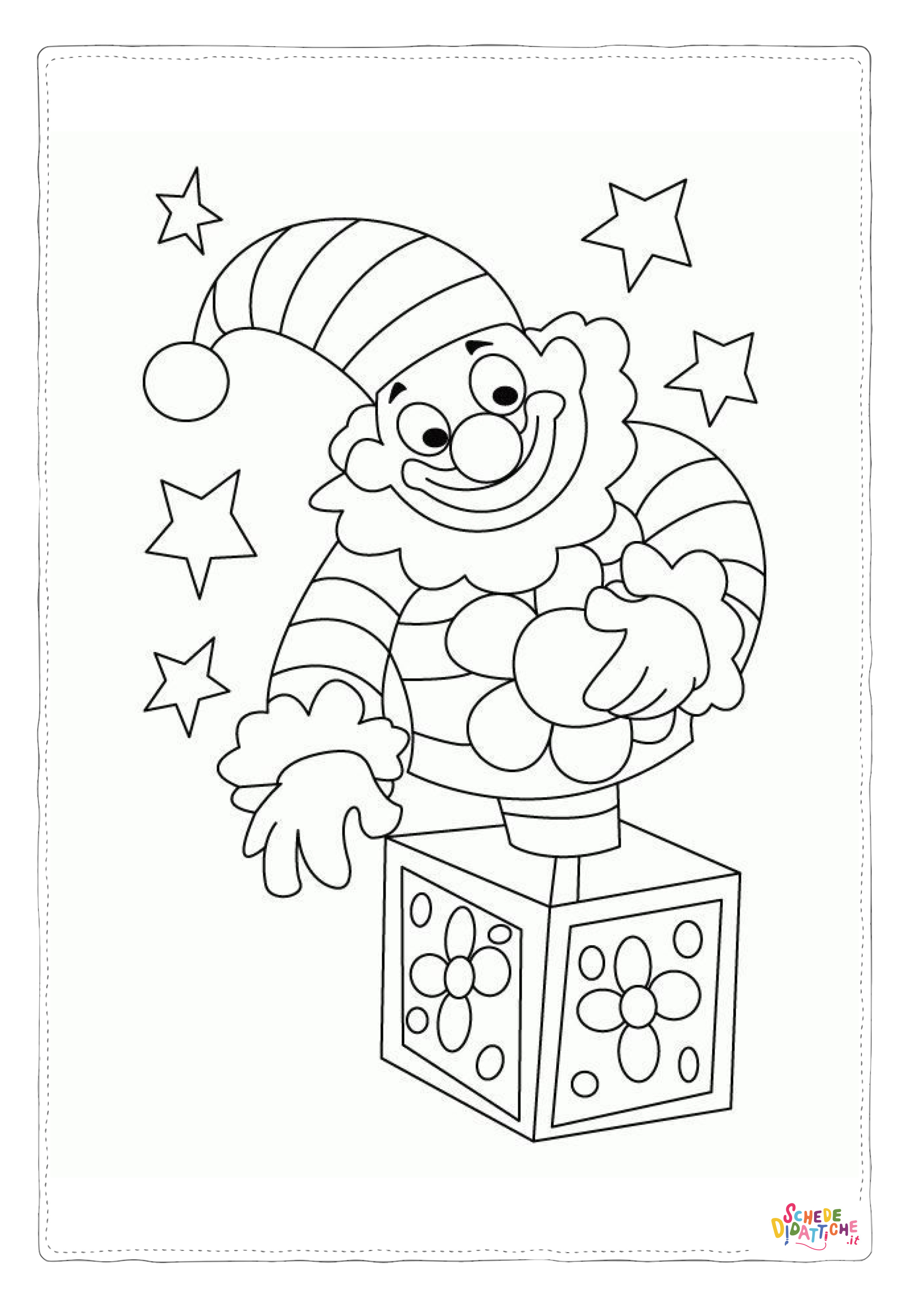 Disegno "Disegno di clown da stampare e colorare 45" Disegno di clown da stampare e colorare 45