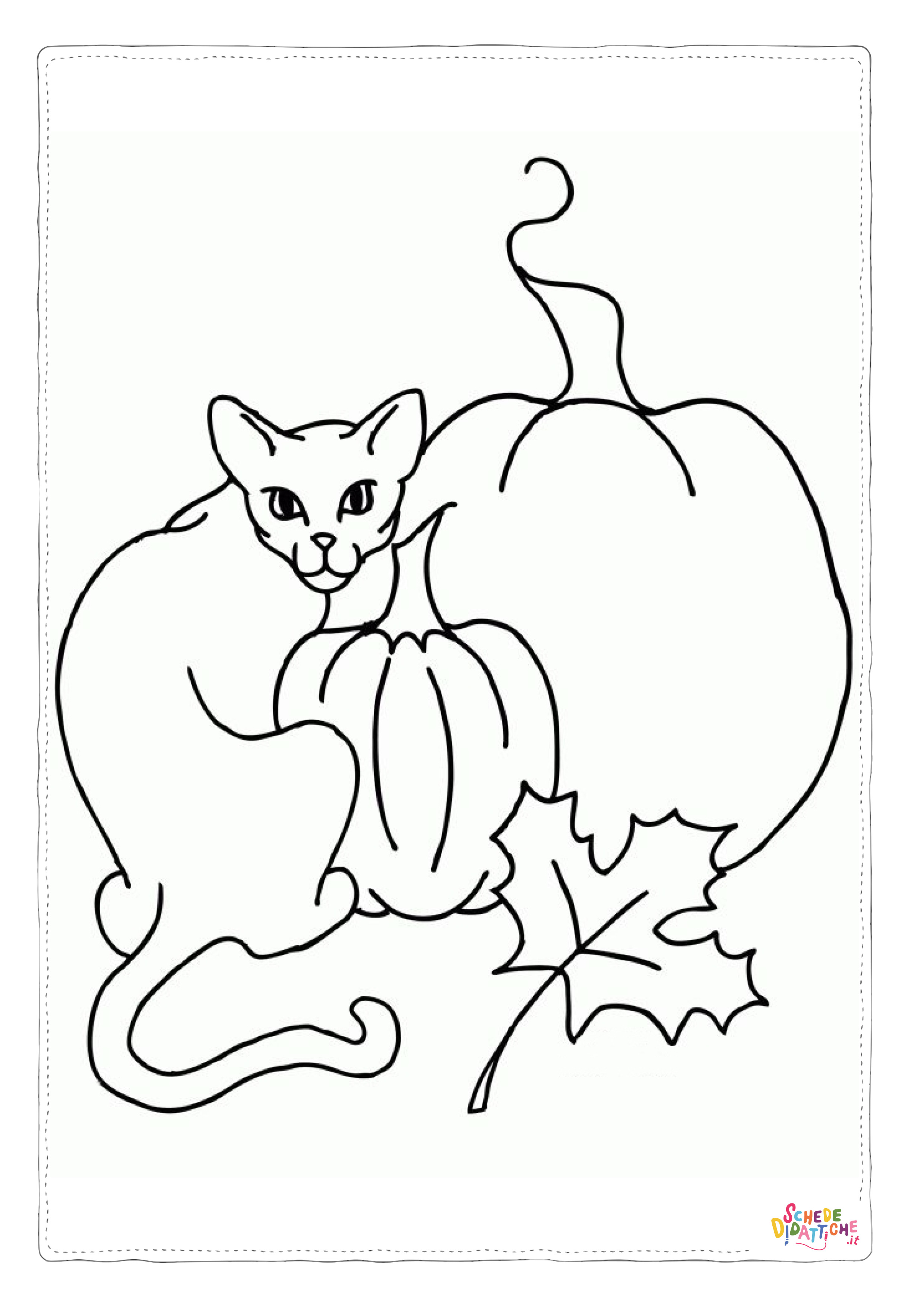 Disegno "Disegno di gatto di halloween da stampare e colorare 21" Disegno di gatto di halloween da stampare e colorare 21