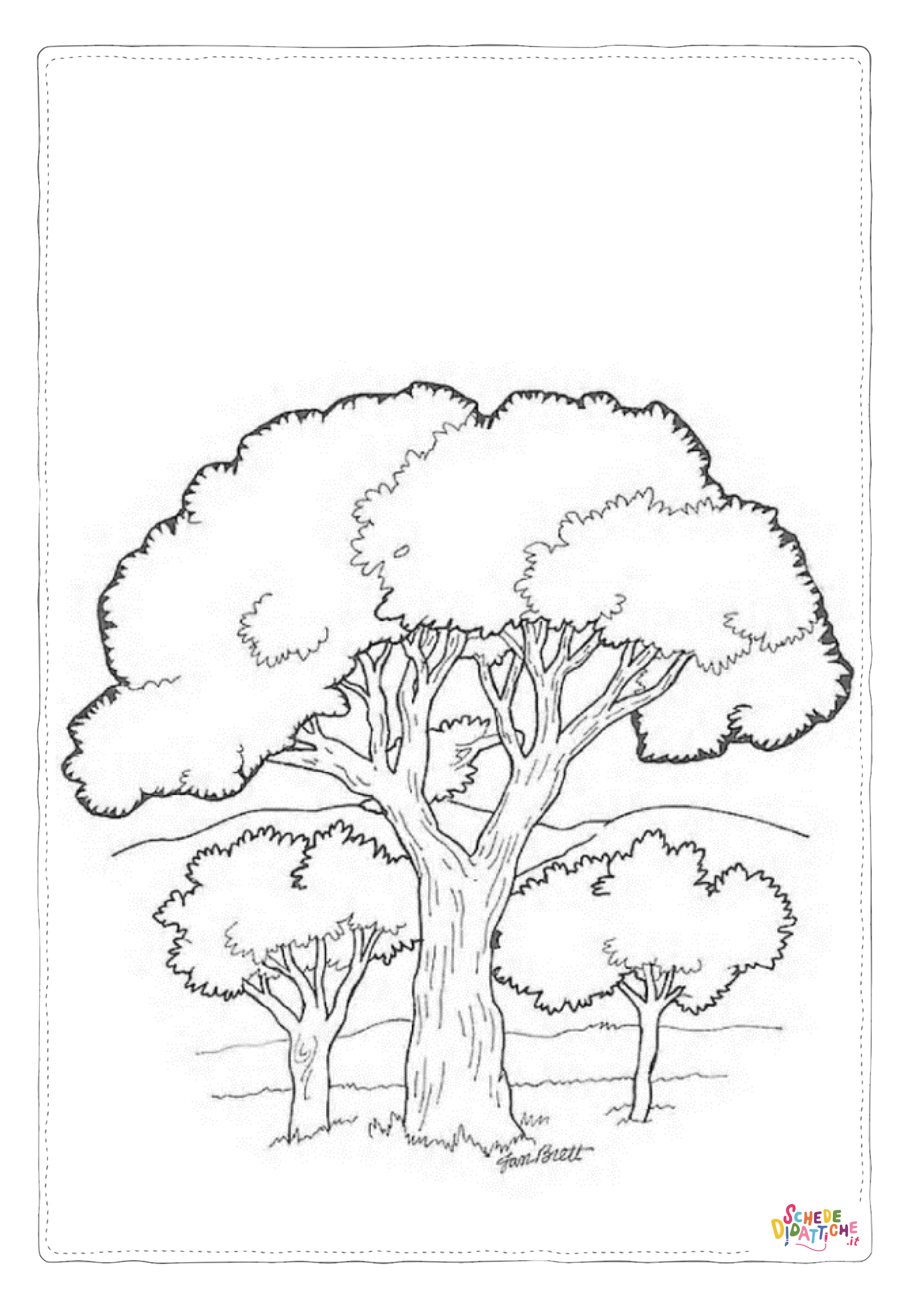 Disegno di albero da stampare e colorare 49