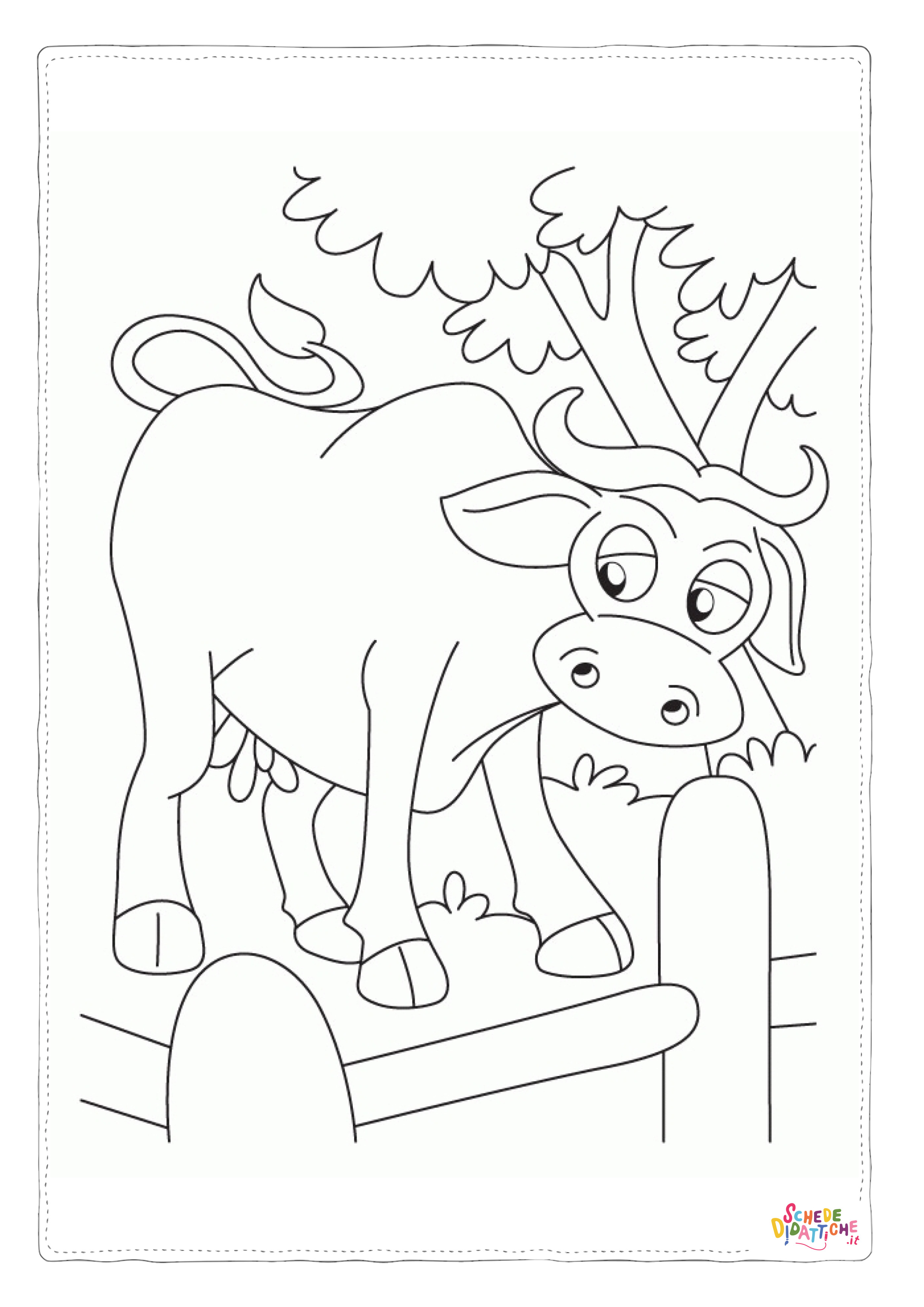 Disegno "Disegno di mucca da stampare e colorare 86" Disegno di mucca da stampare e colorare 86