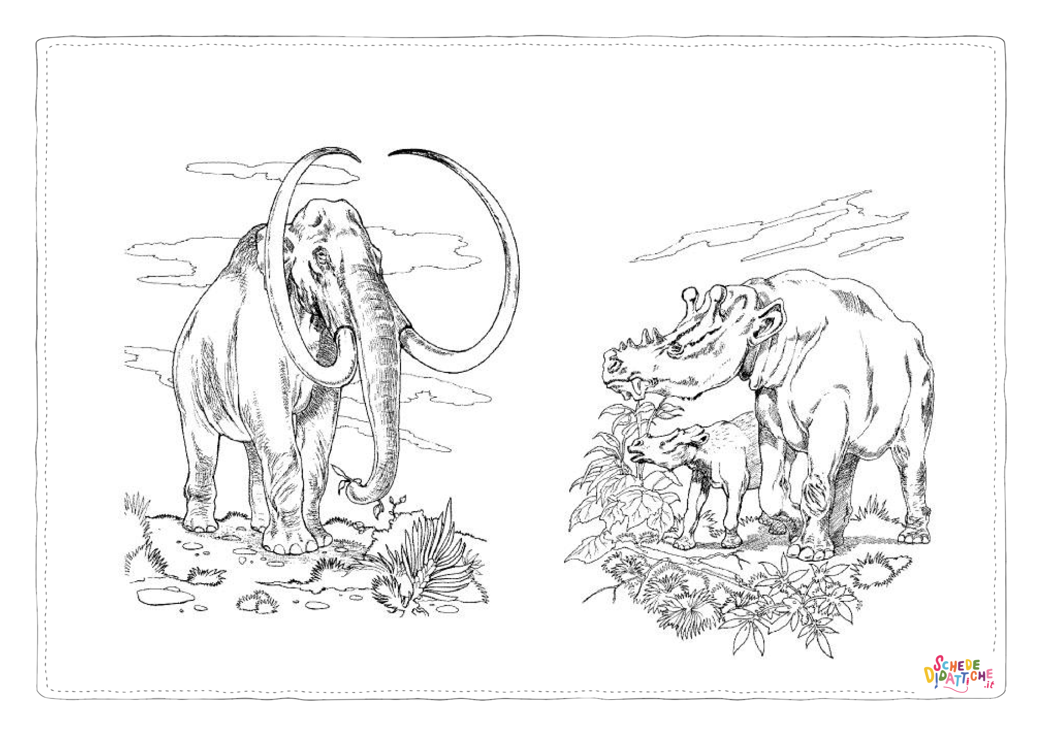Disegno "Disegno di mammut da stampare e colorare 3" Disegno di mammut da stampare e colorare 3