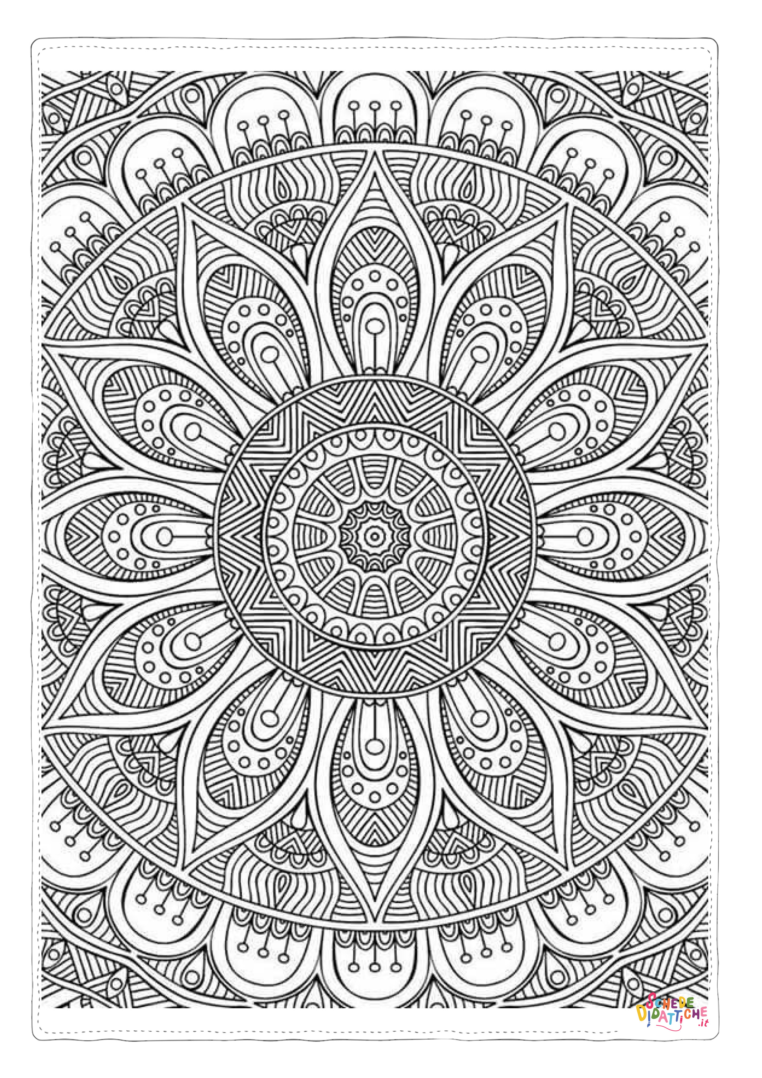 Disegno "Disegno di mandala da stampare e colorare 1259" Disegno di mandala da stampare e colorare 1259