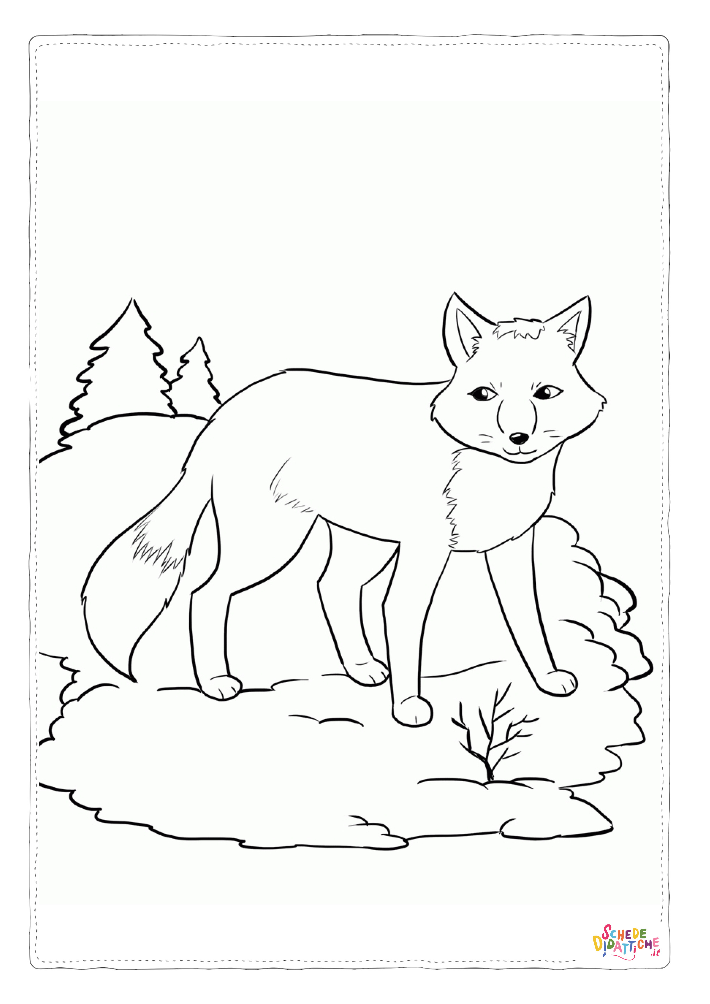 Disegno "Disegno di volpe da stampare e colorare" Disegno di volpe da stampare e colorare