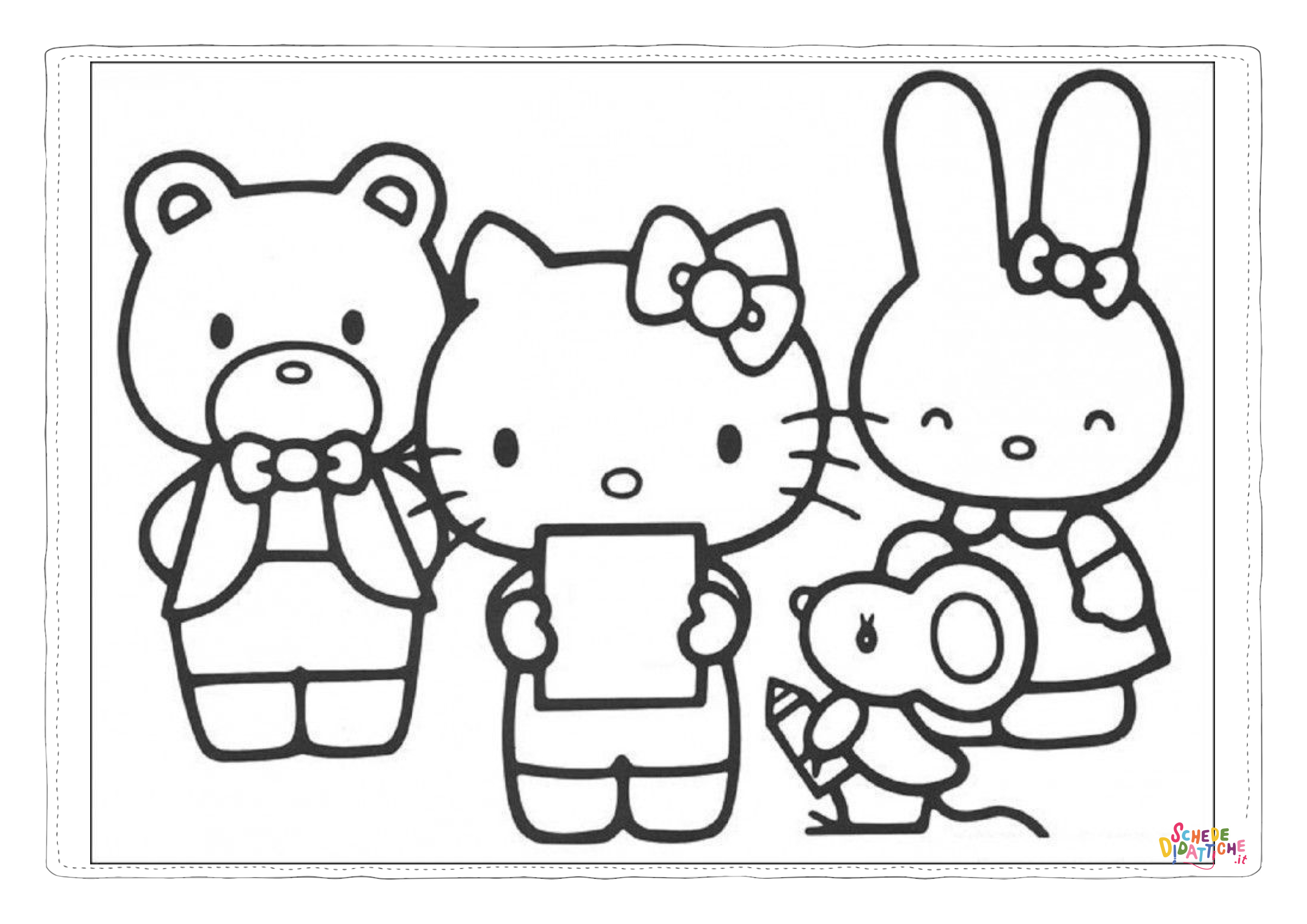 Disegno "Disegno di Hello Kitty da stampare e colorare 222" Disegno di Hello Kitty da stampare e colorare 222