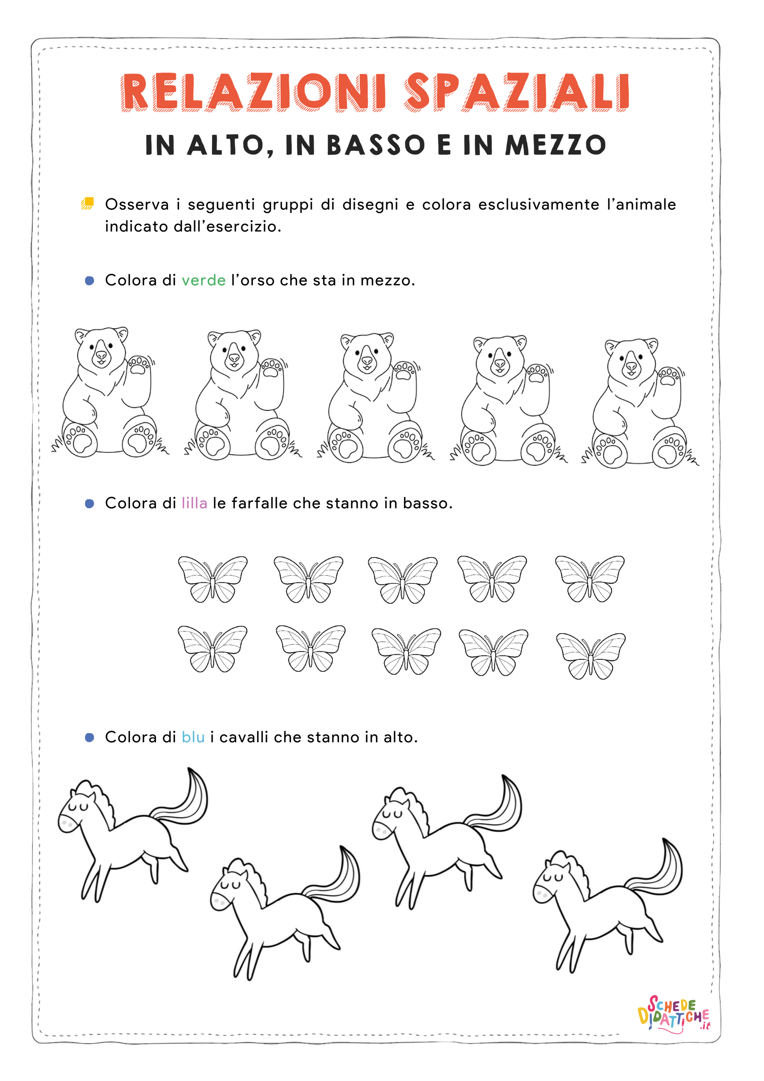 Disegno "Colora ciò che sta... 2" Colora ciò che sta... 2
