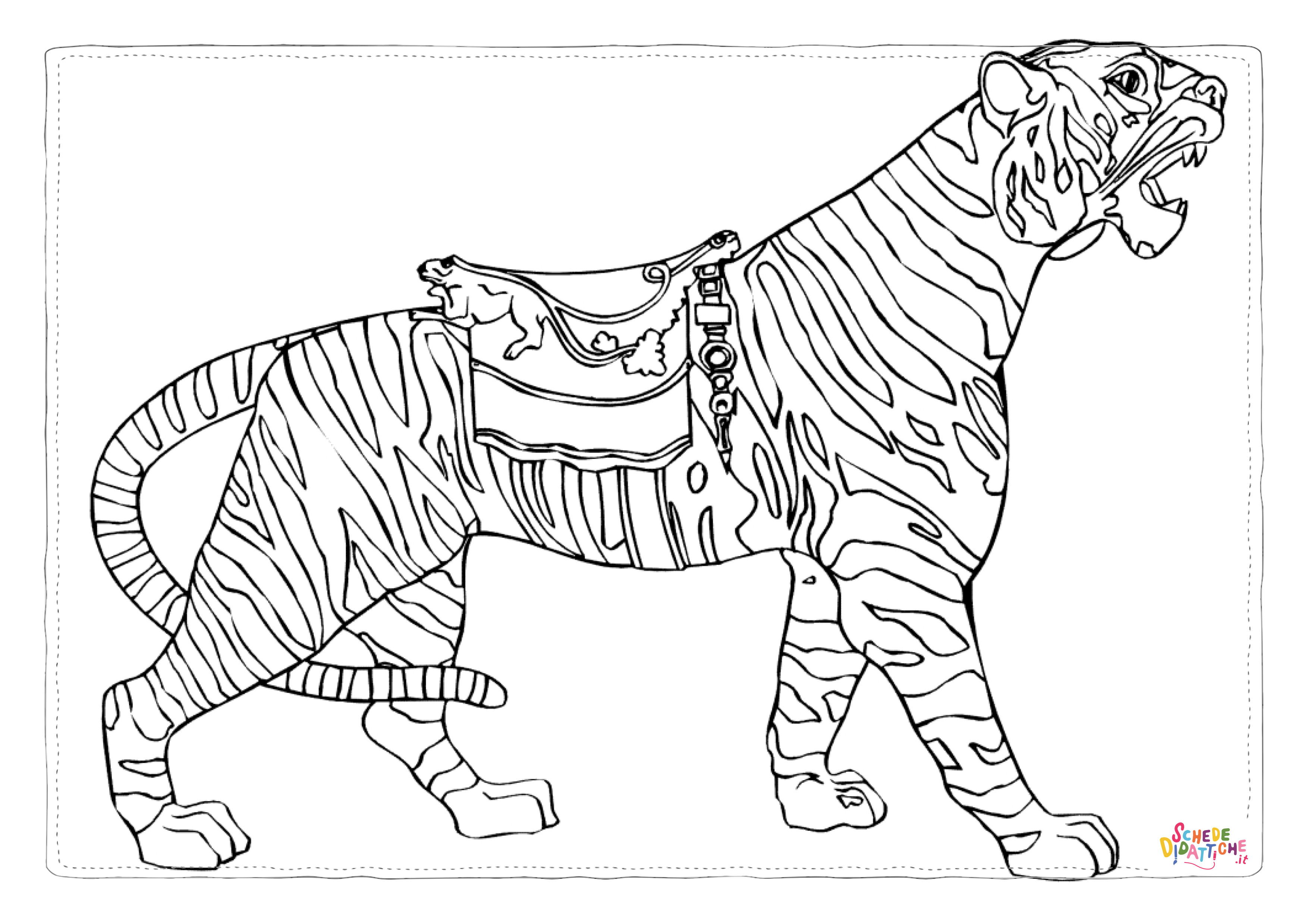 Disegno di tigre da stampare e colorare 10