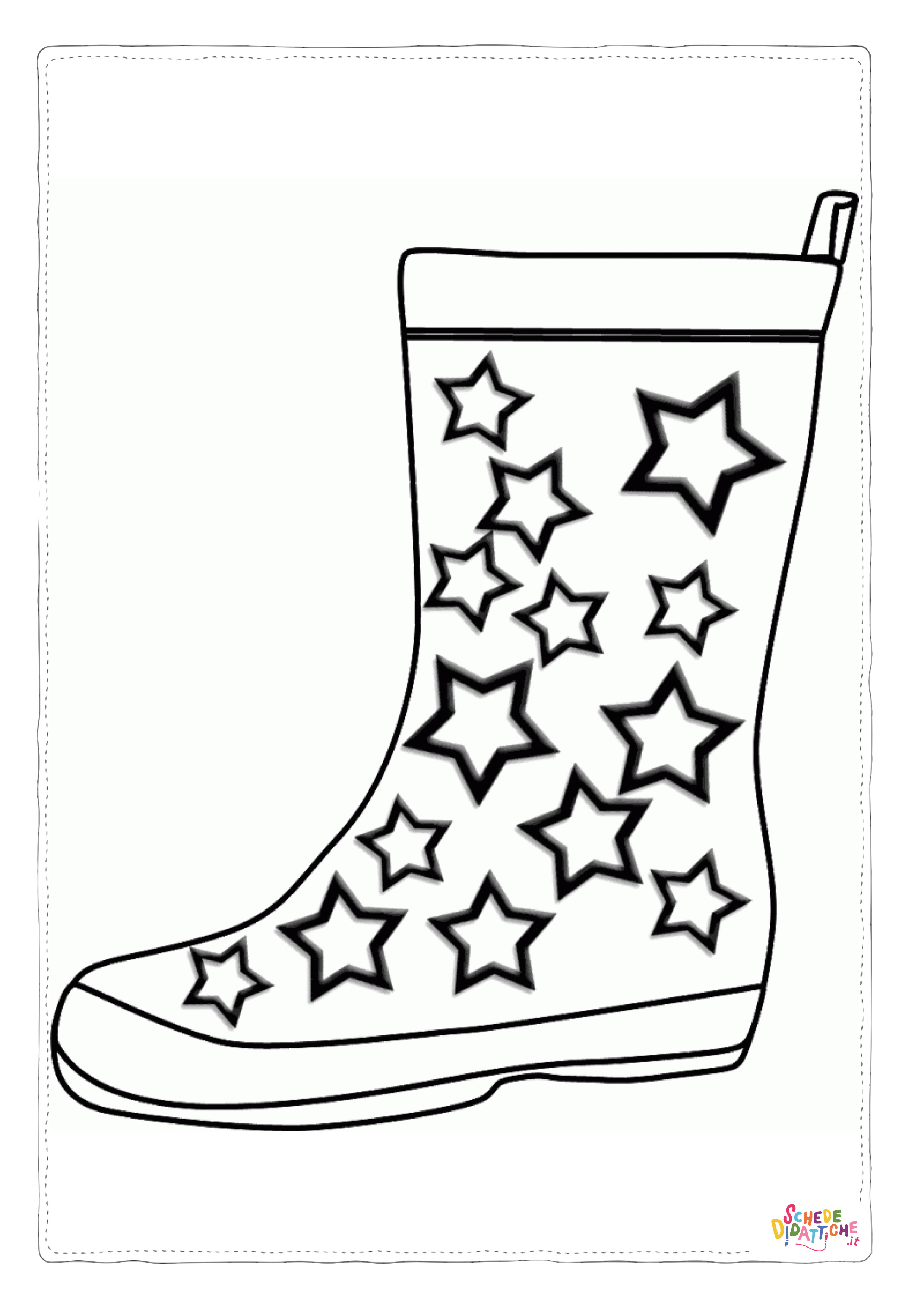 Disegno di scarpa natalizia da stampare e colorare 4