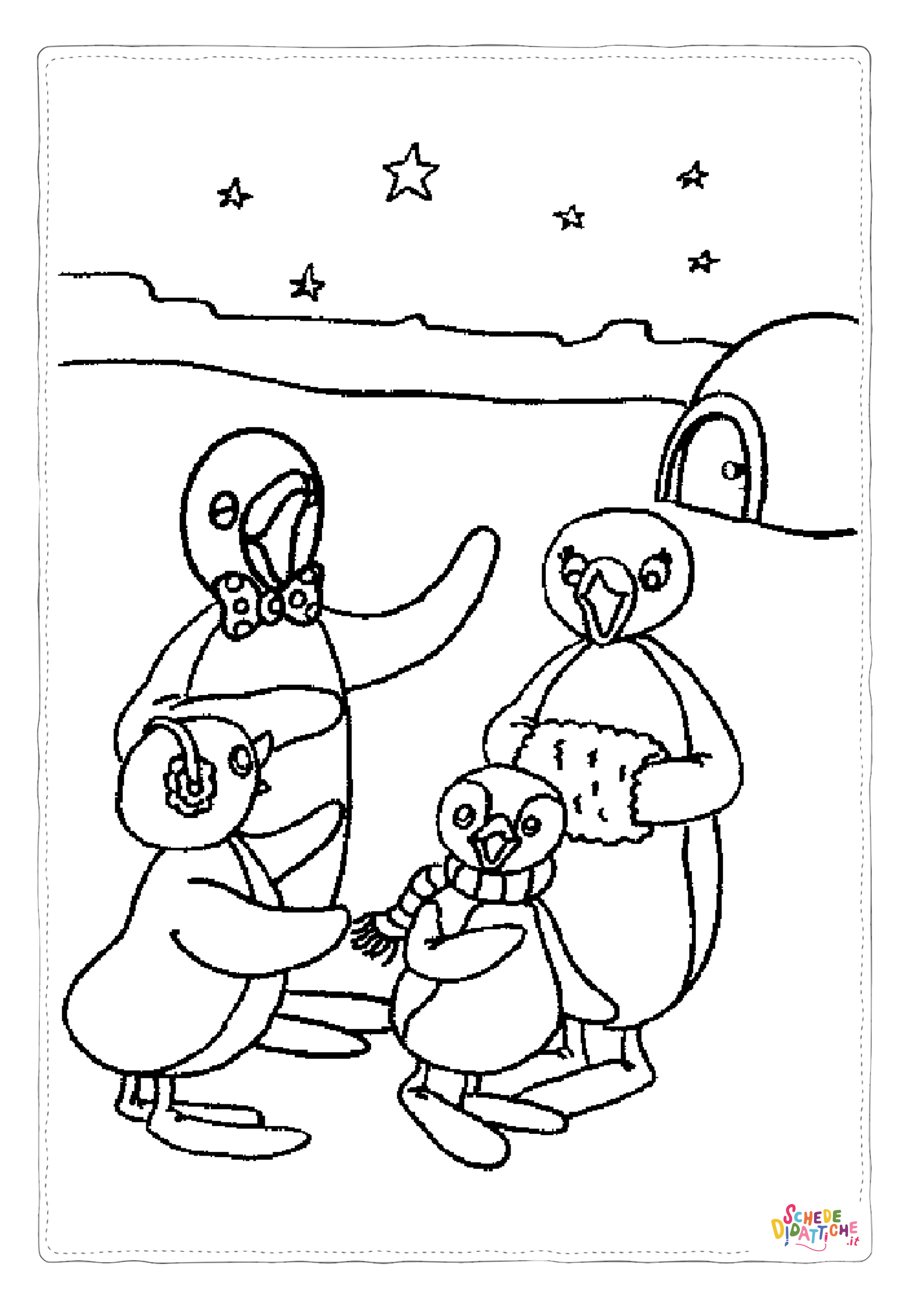 Disegno di pinguino da stampare e colorare 3