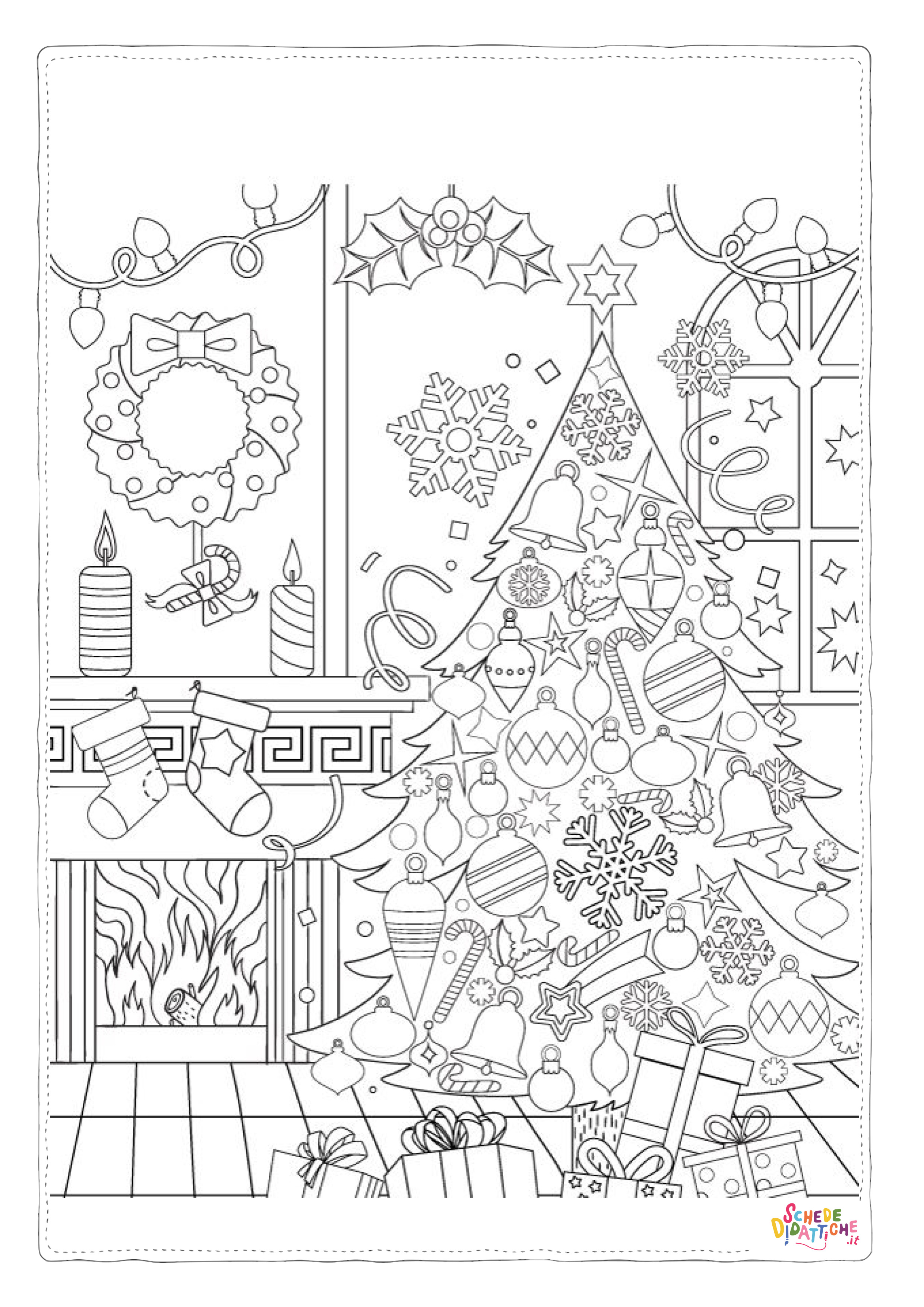 Disegno "Disegno di albero di Natale da stampare e colorare 61" Disegno di albero di Natale da stampare e colorare 61