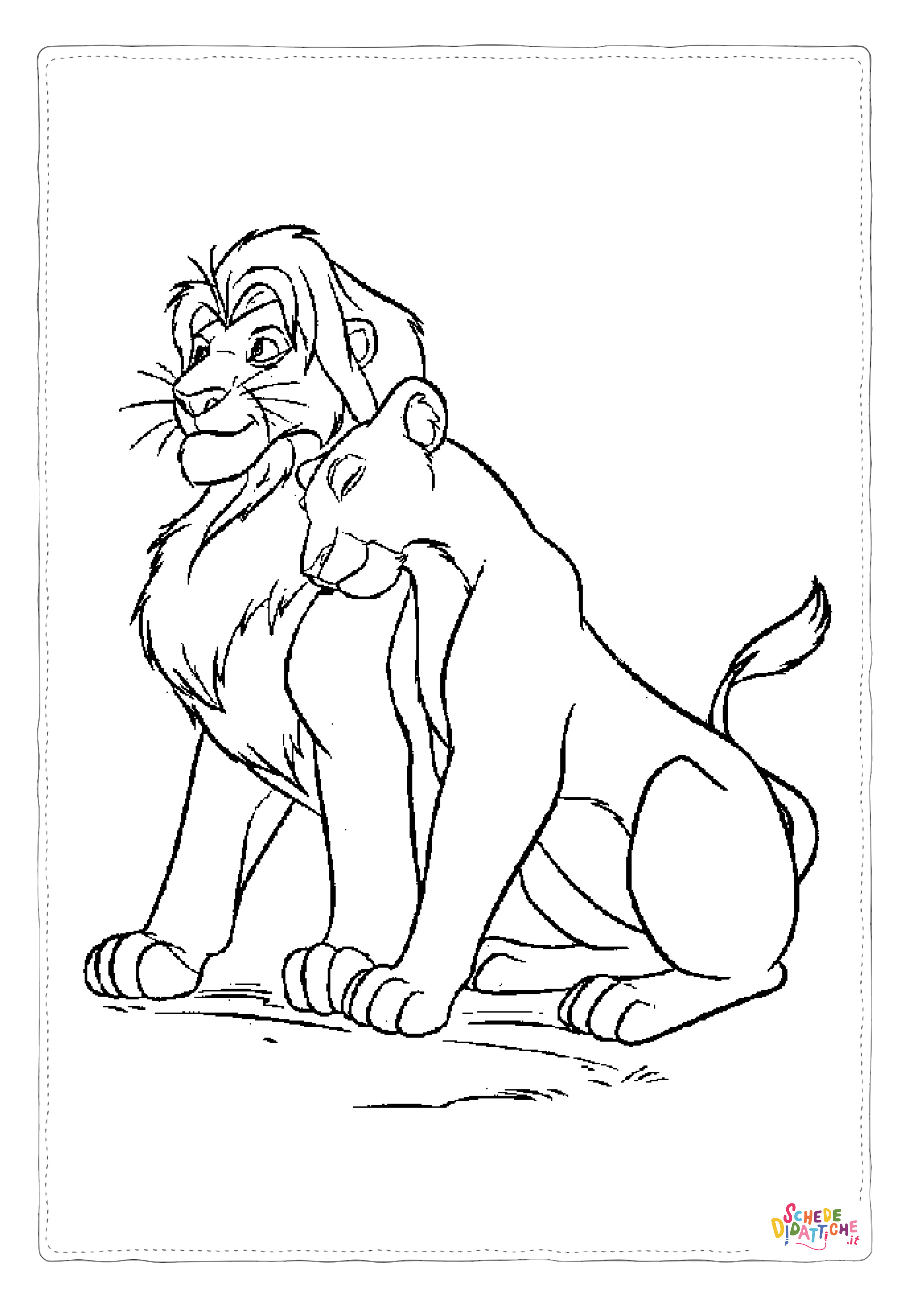Disegno "Disegno di Re Leone da stampare e colorare 33" Disegno di Re Leone da stampare e colorare 33