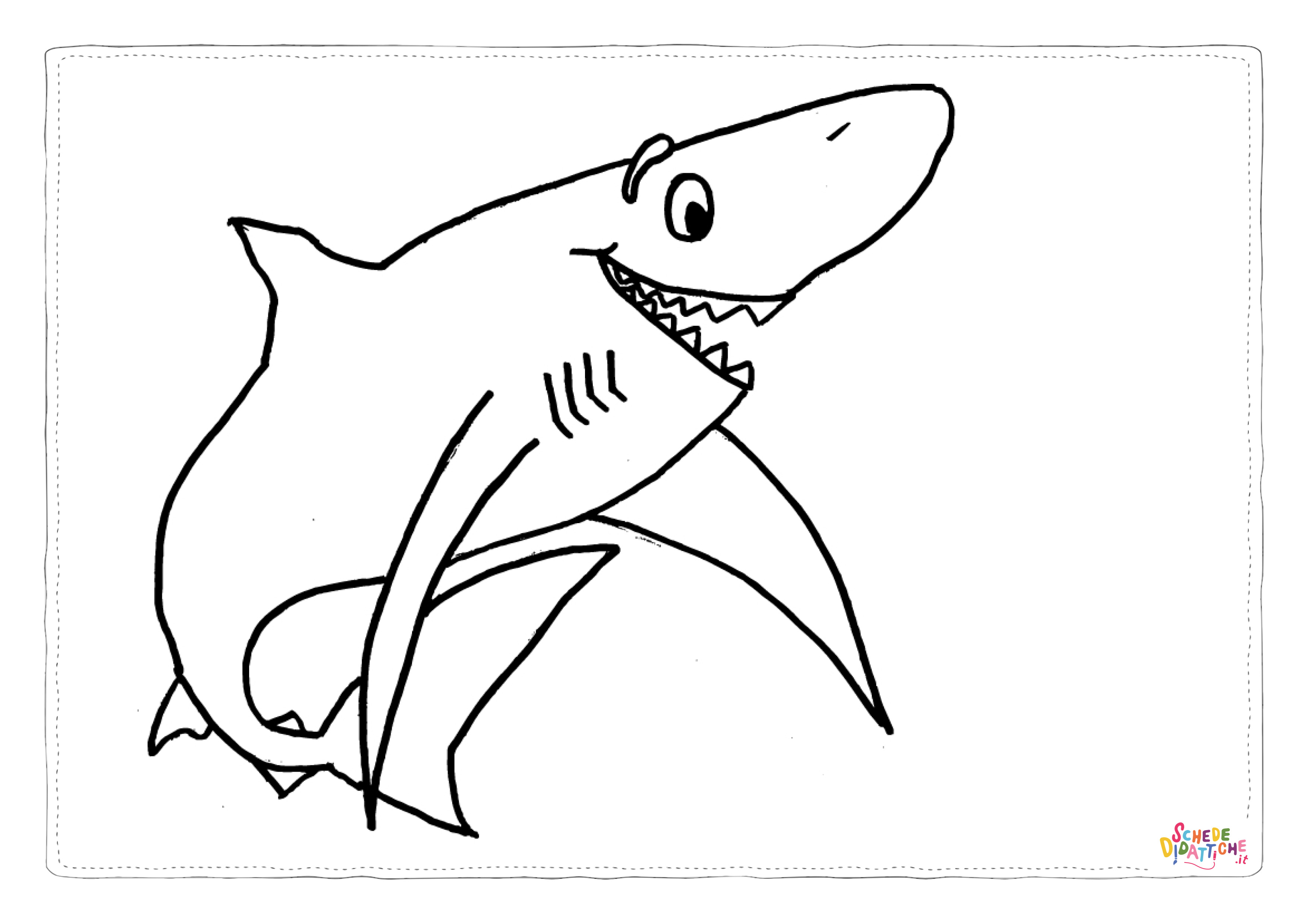 Disegno "Disegno di squalo da stampare e colorare 51" Disegno di squalo da stampare e colorare 51