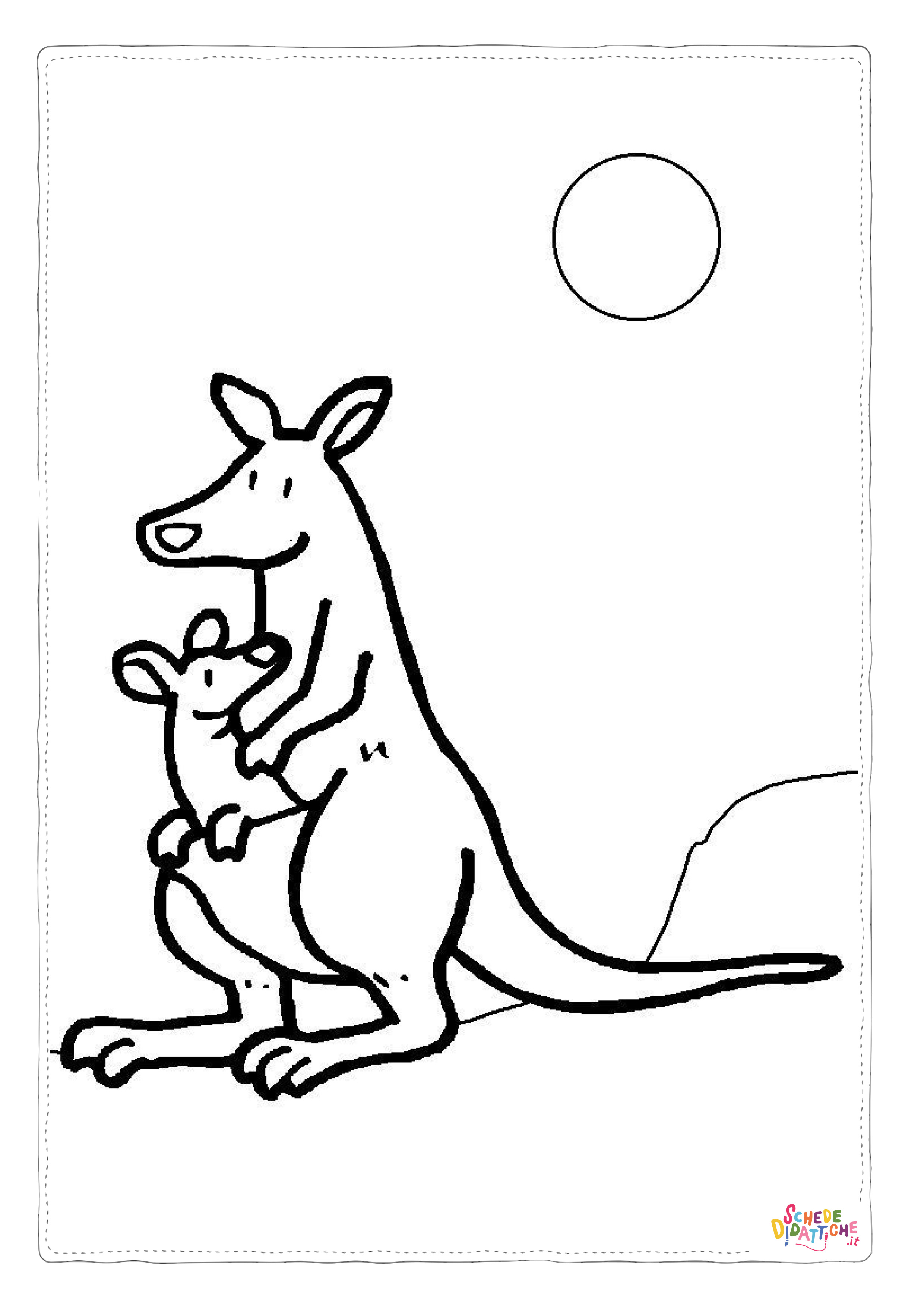 Disegno "Disegno di canguro da stampare e colorare 35" Disegno di canguro da stampare e colorare 35