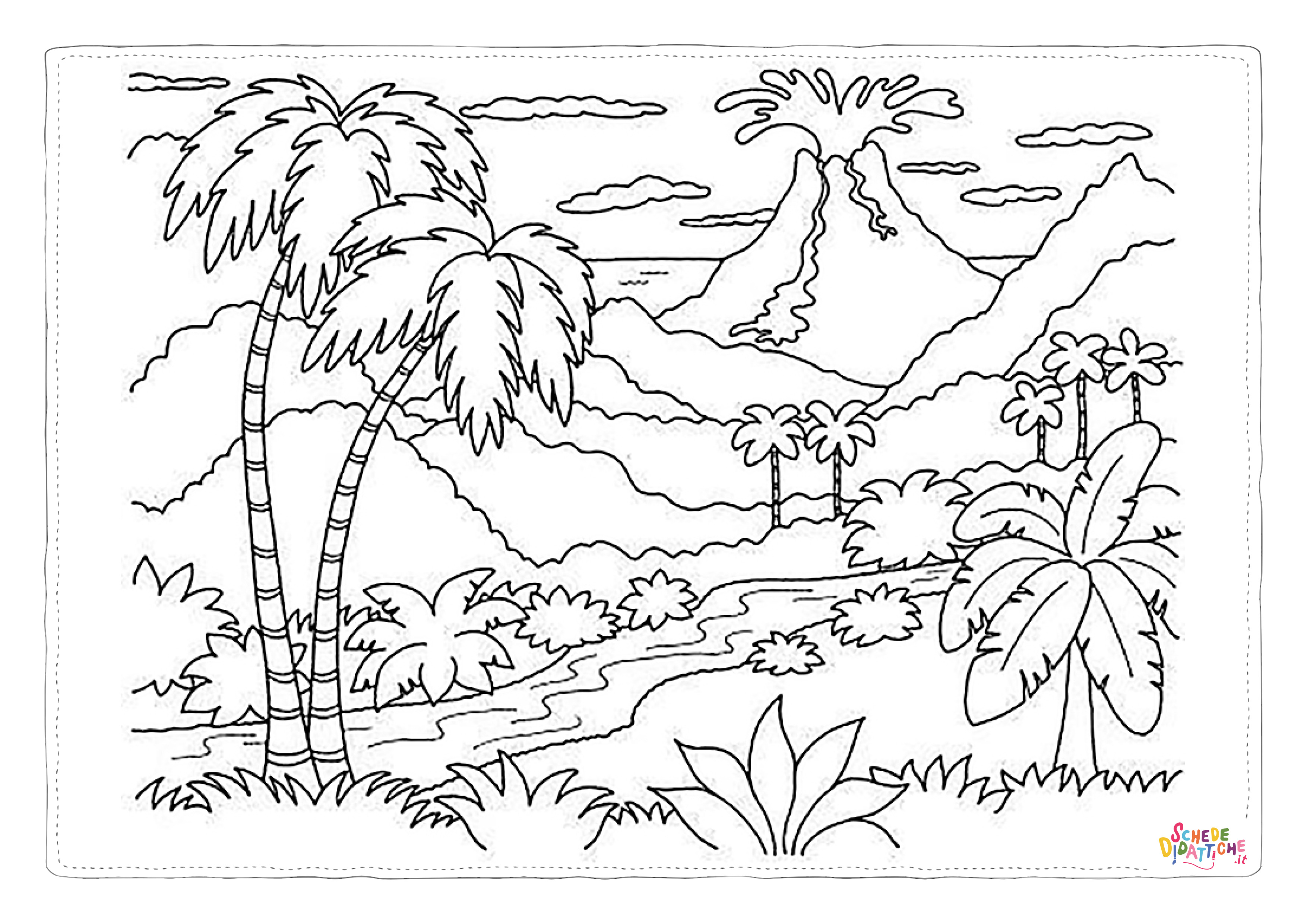 Disegno "Disegno di paesaggio da stampare e colorare 82" Disegno di paesaggio da stampare e colorare 82