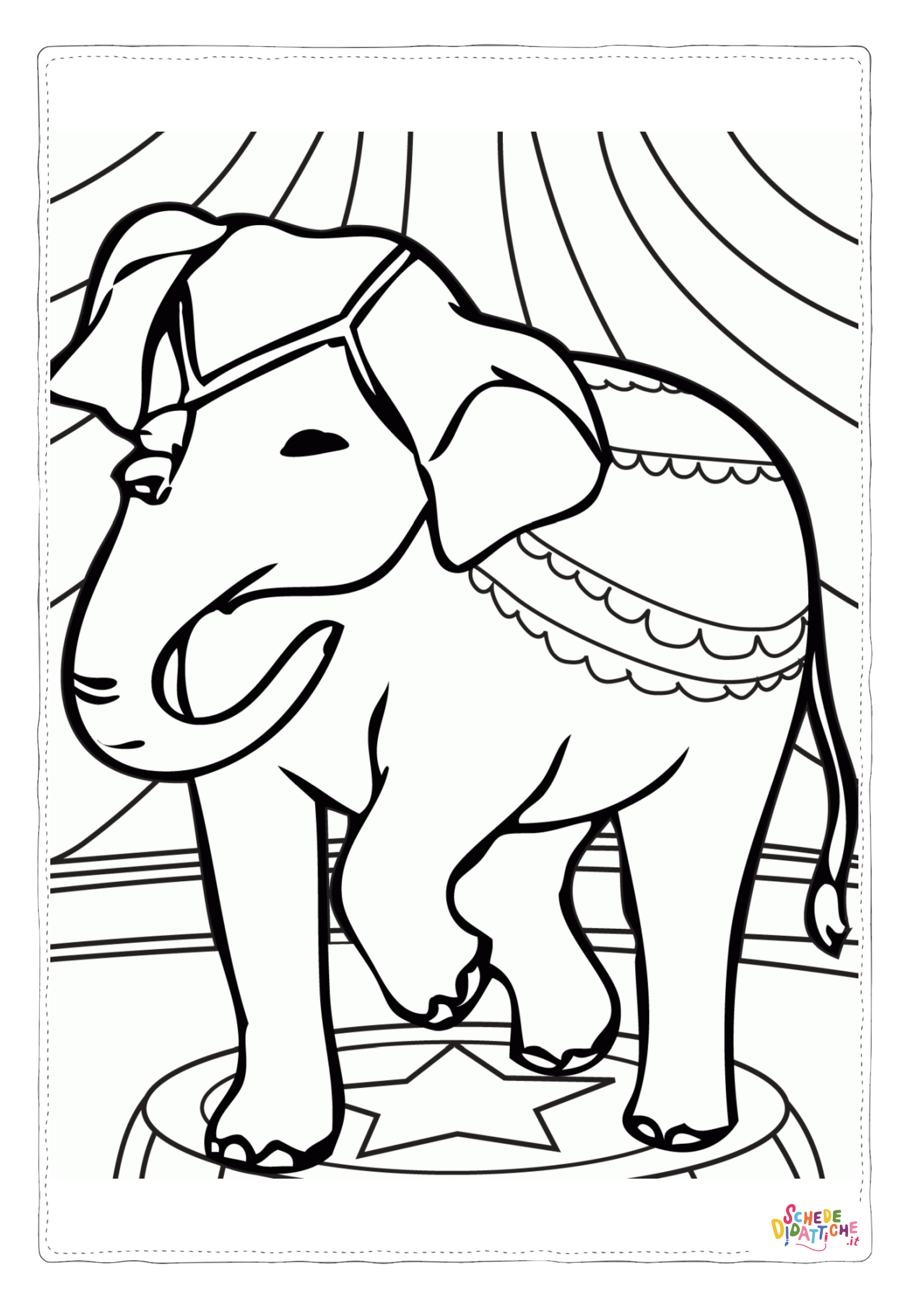Disegno "Disegno di elefante da stampare e colorare 114" Disegno di elefante da stampare e colorare 114