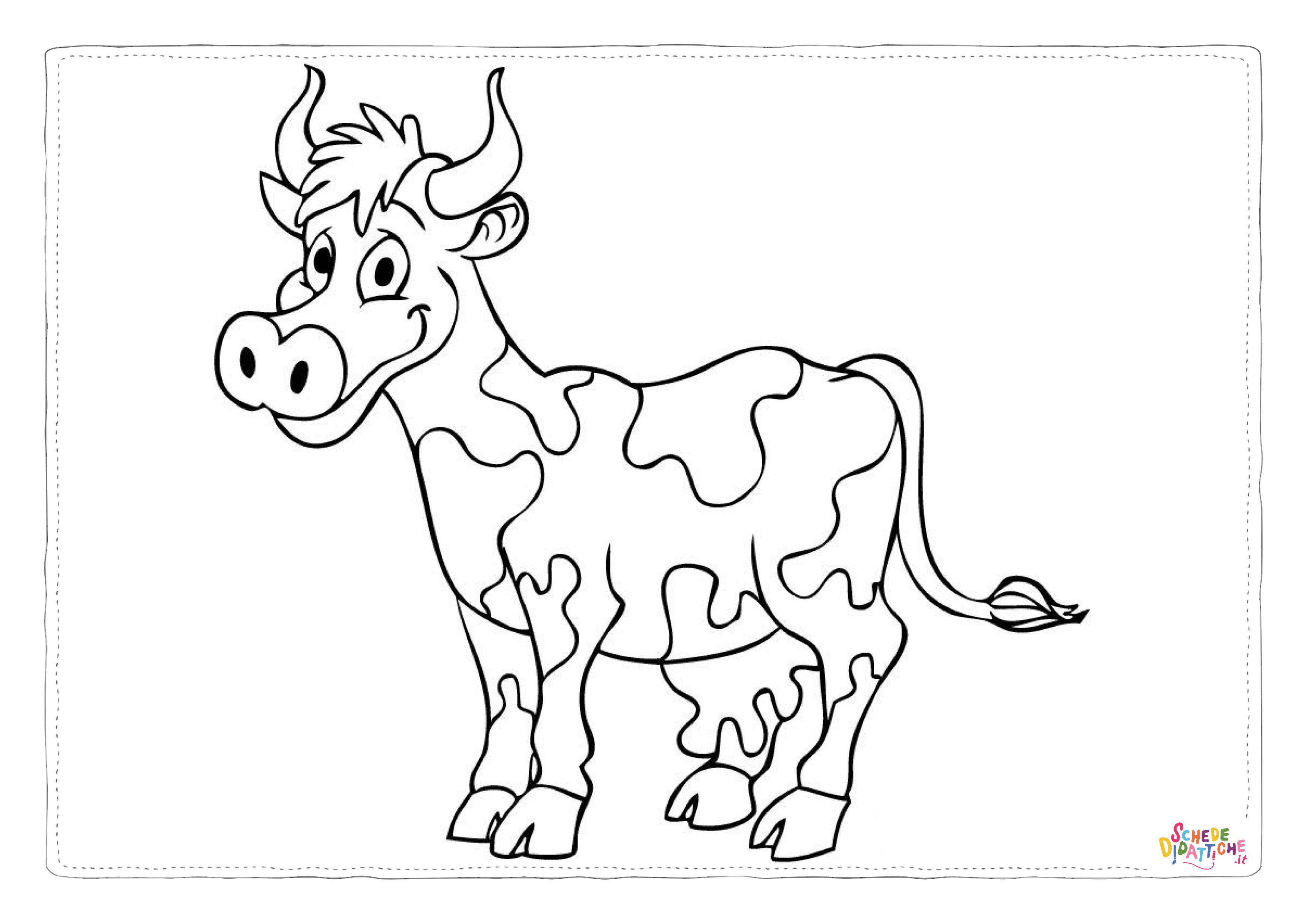 Disegno "Disegno di mucca da stampare e colorare 83" Disegno di mucca da stampare e colorare 83