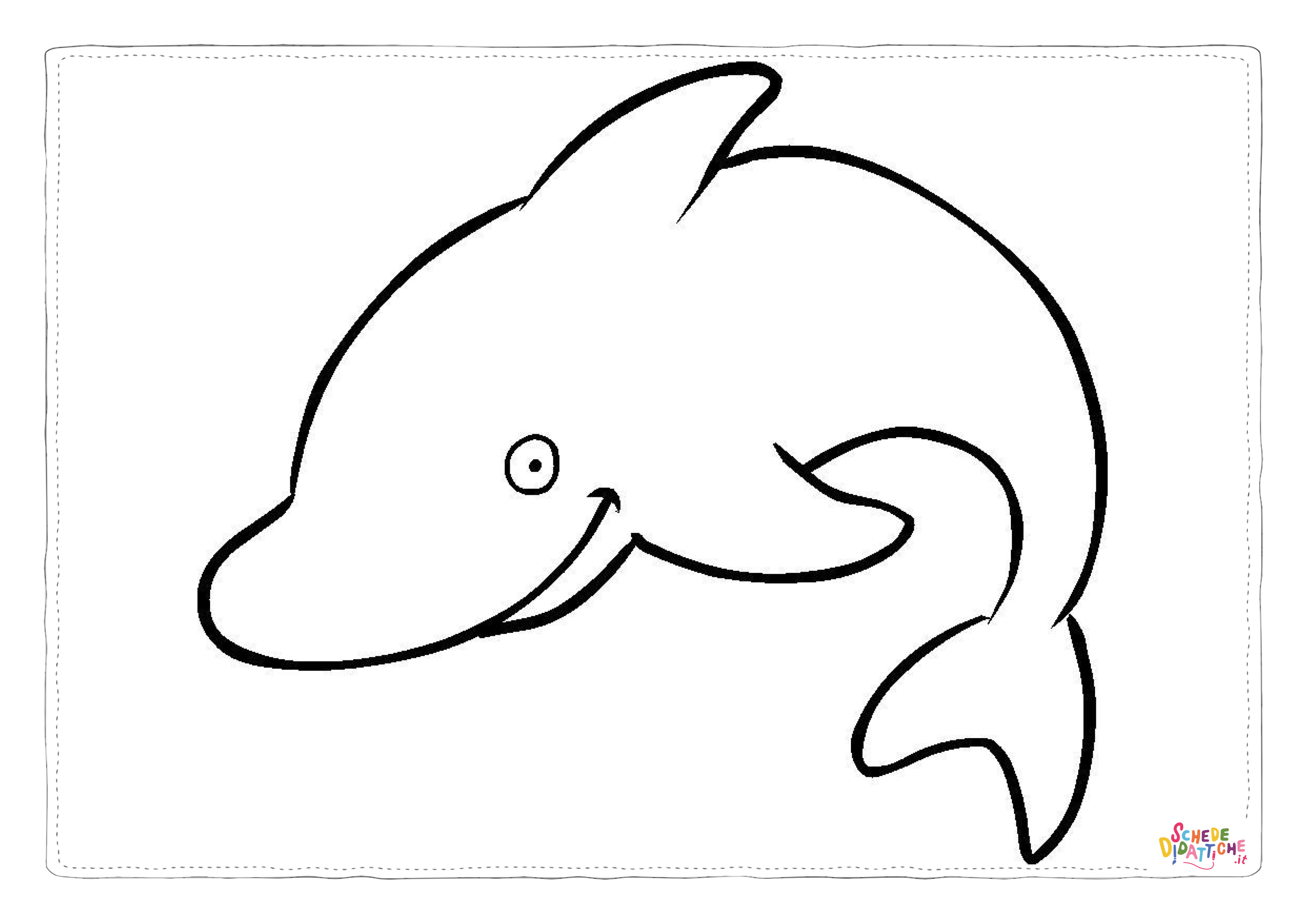 Disegno "Disegno di delfino da stampare e colorare 7" Disegno di delfino da stampare e colorare 7